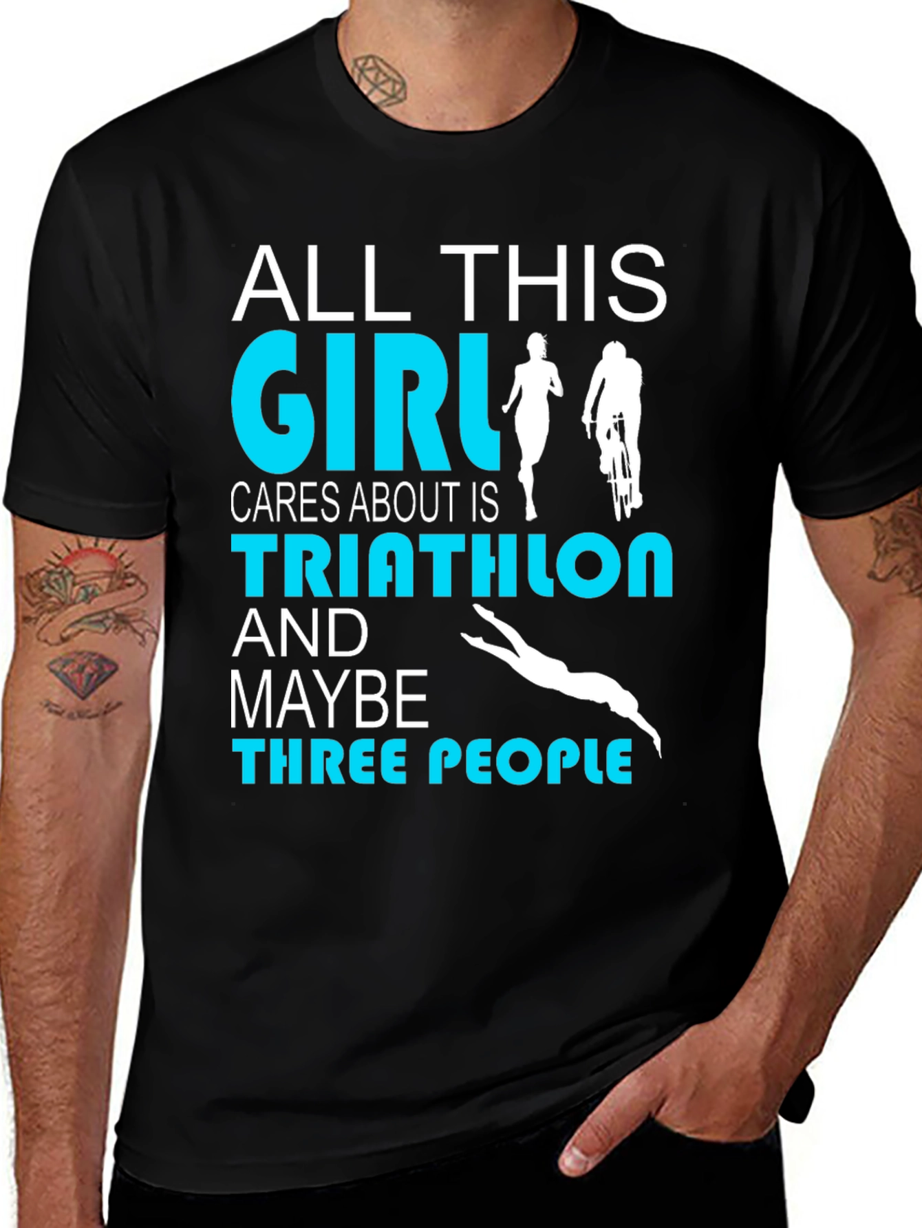 Triathlon Girl T-Shirt: All This Girl Cares About