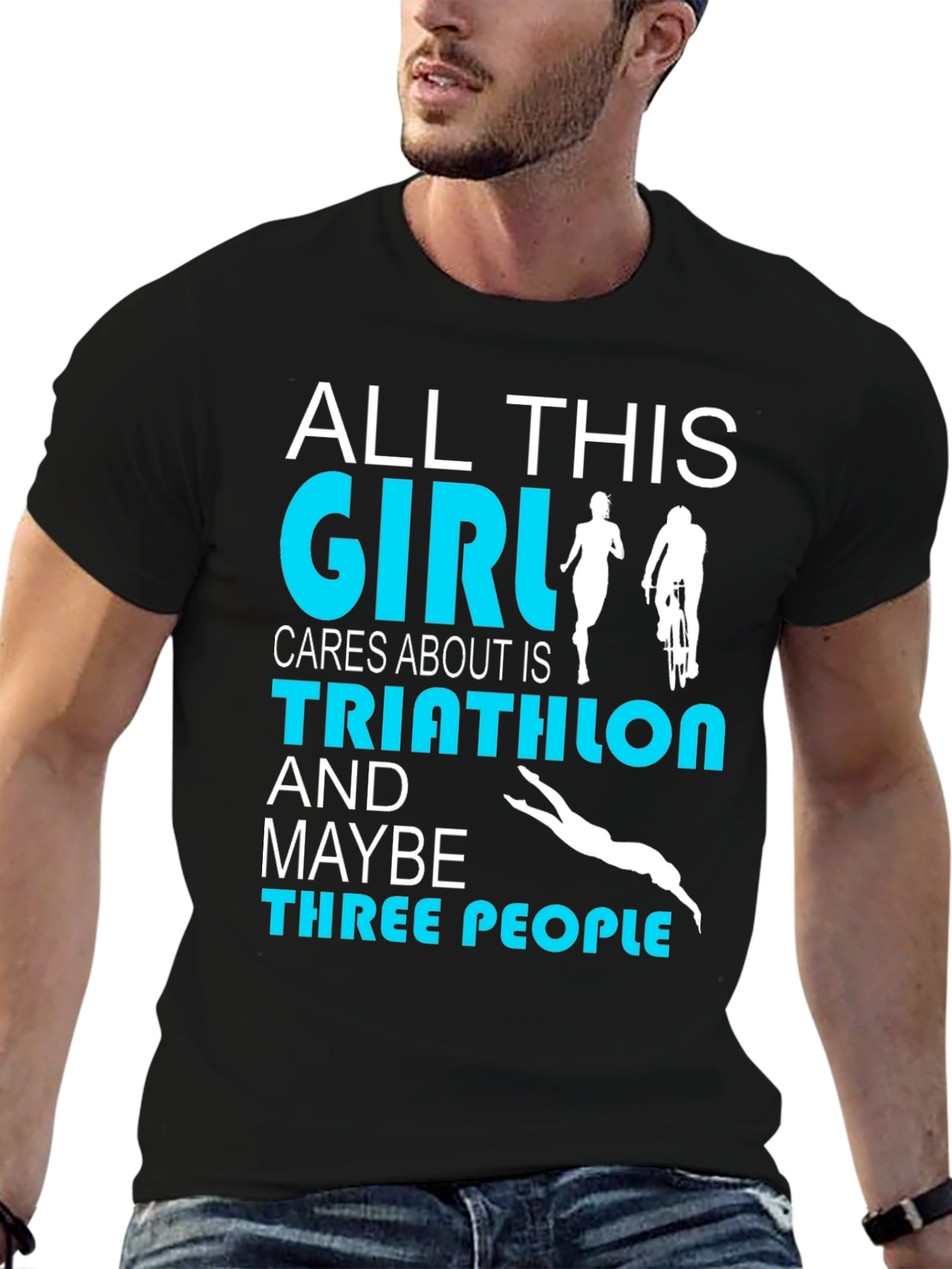Triathlon Girl T-Shirt: All This Girl Cares About