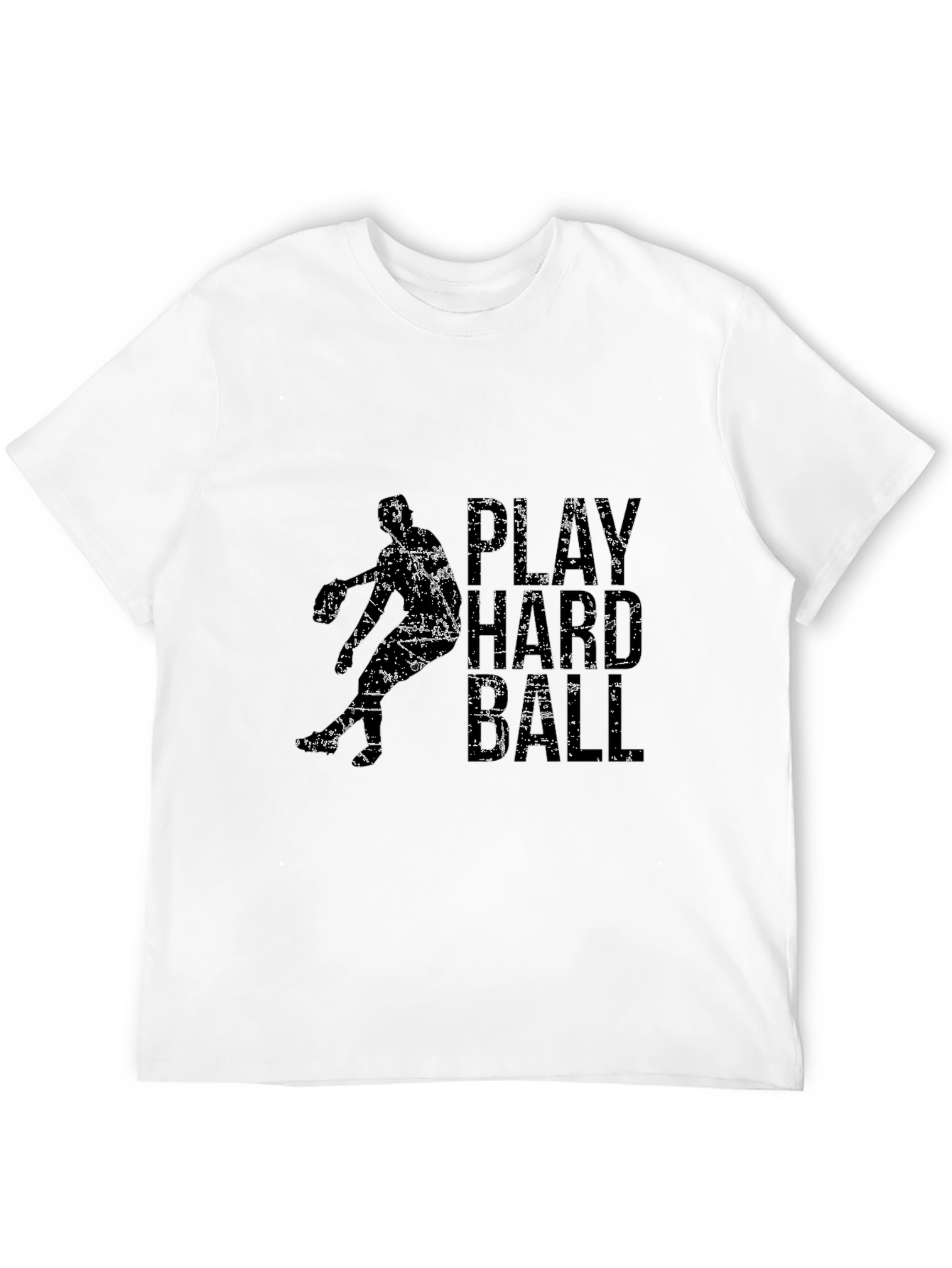 Play Hard Ball Graphic Tee - Black Cotton T-Shirt