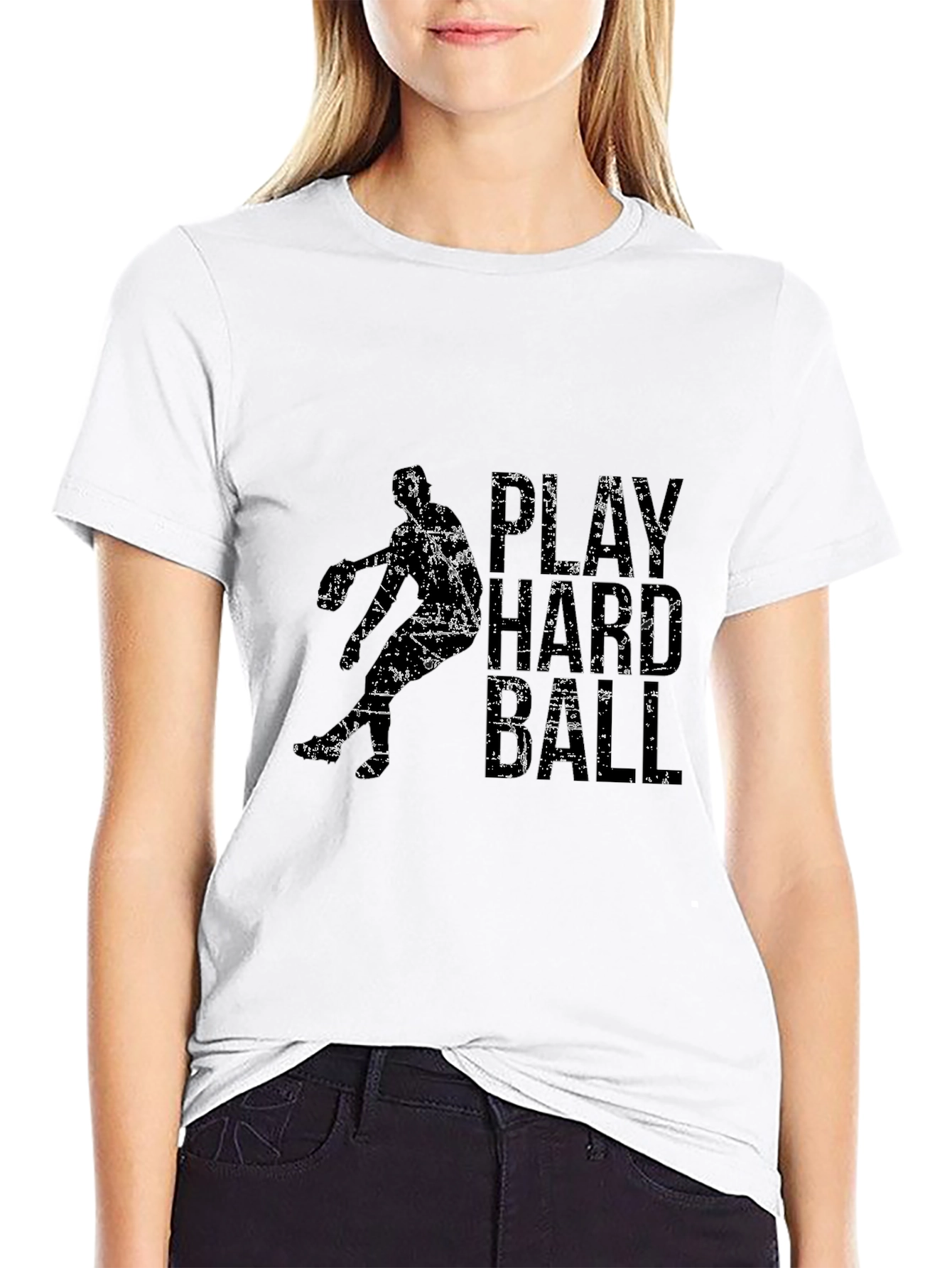 Play Hard Ball Graphic Tee - Black Cotton T-Shirt