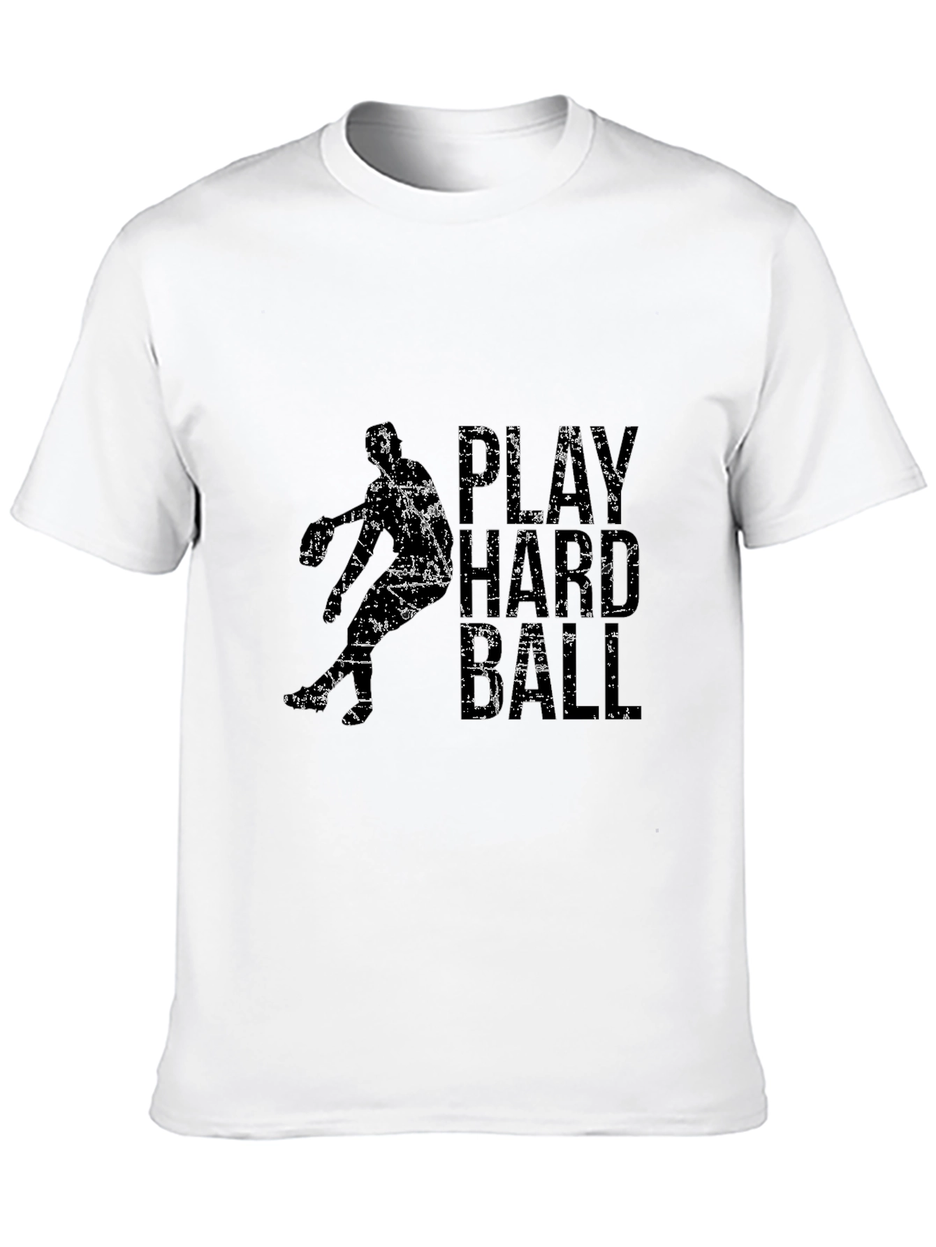 Play Hard Ball Graphic Tee - Black Cotton T-Shirt
