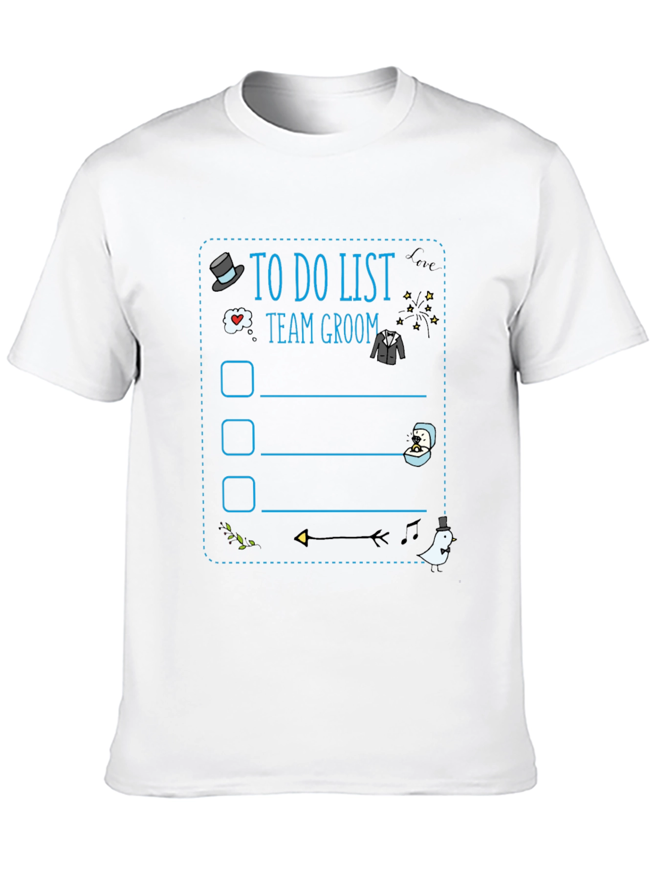 Team Groom To-Do List Black Graphic T-Shirt