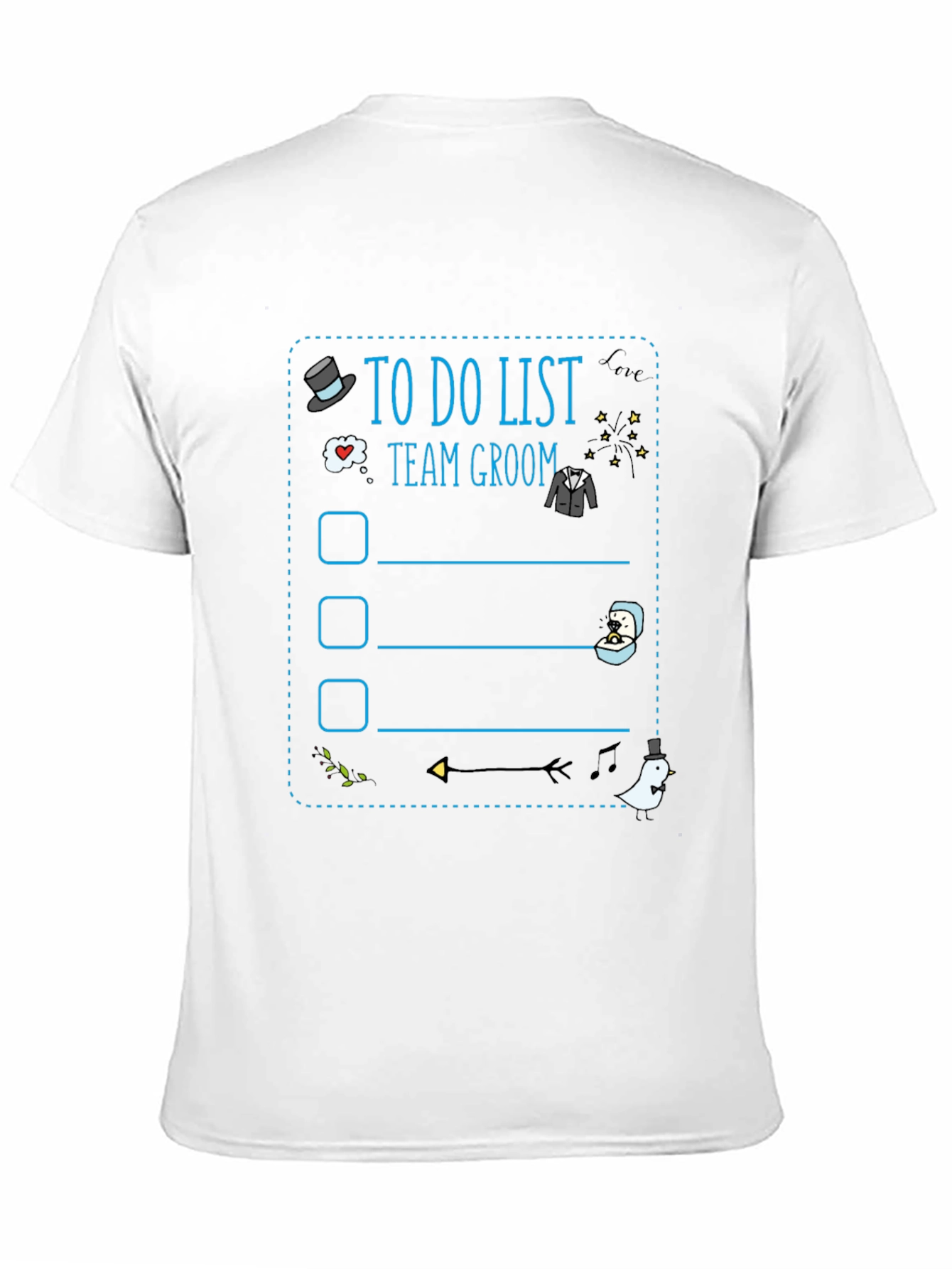 Team Groom To-Do List Black Graphic T-Shirt