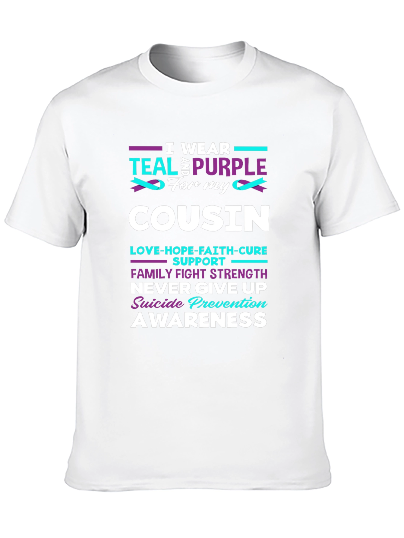 Teal & Purple Cousin Suicide Prevention Awareness T-Shirt