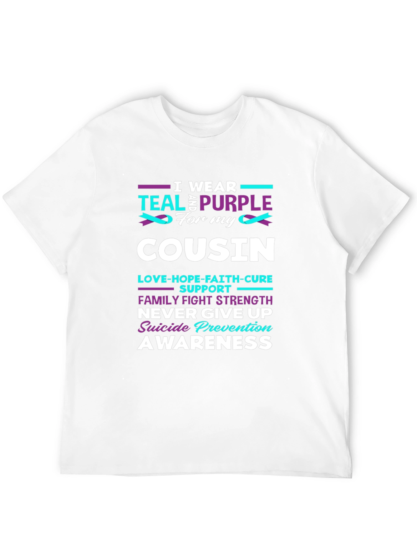 Teal & Purple Cousin Suicide Prevention Awareness T-Shirt