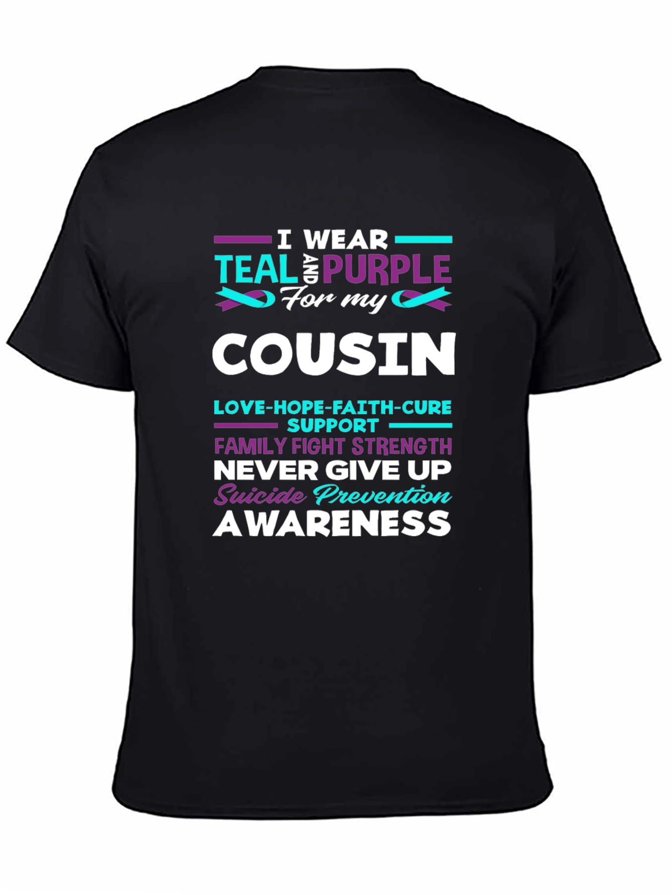 Teal & Purple Cousin Suicide Prevention Awareness T-Shirt