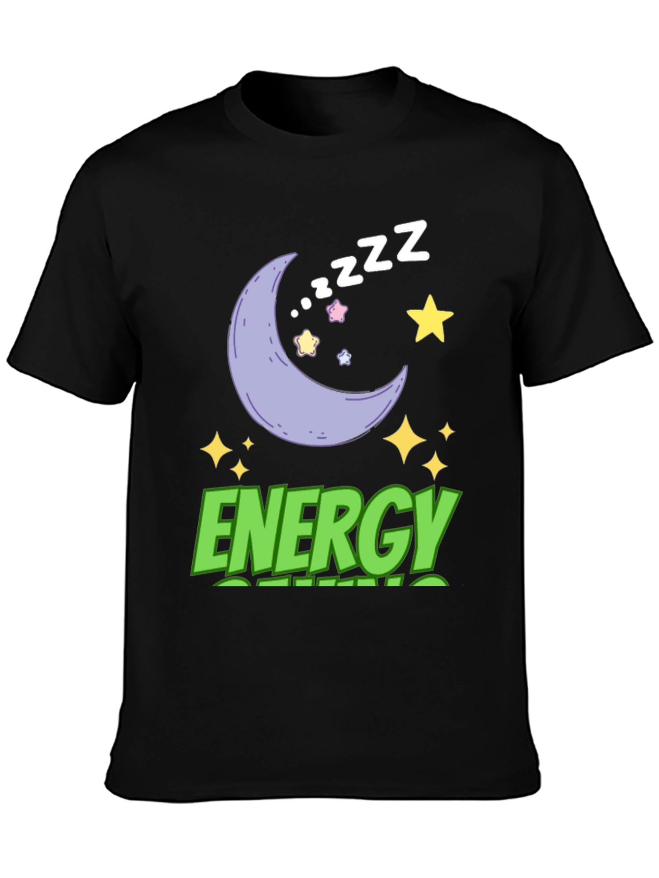 Energy Saving Mode T-Shirt - Moon & Stars Design