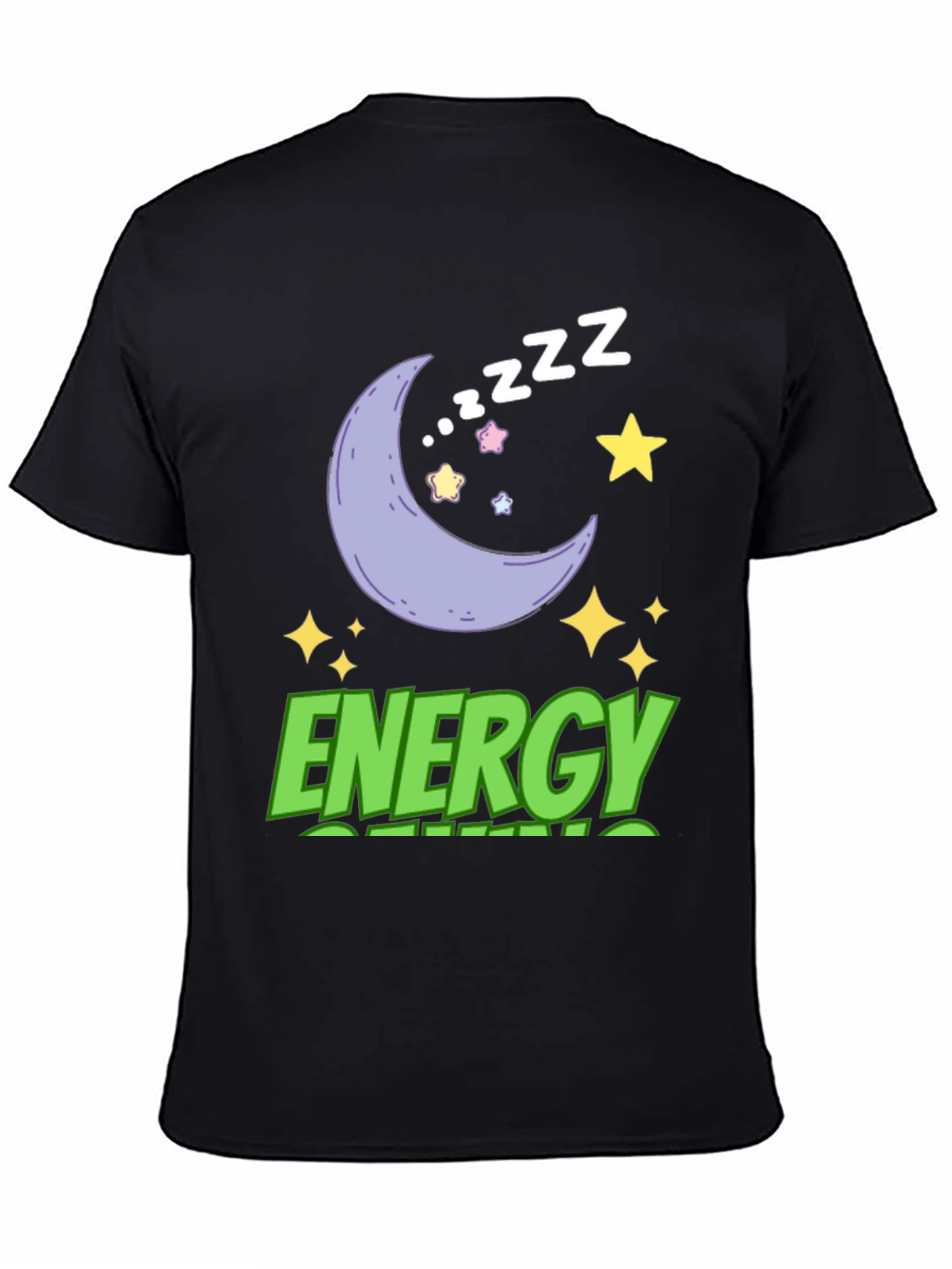 Energy Saving Mode T-Shirt - Moon & Stars Design