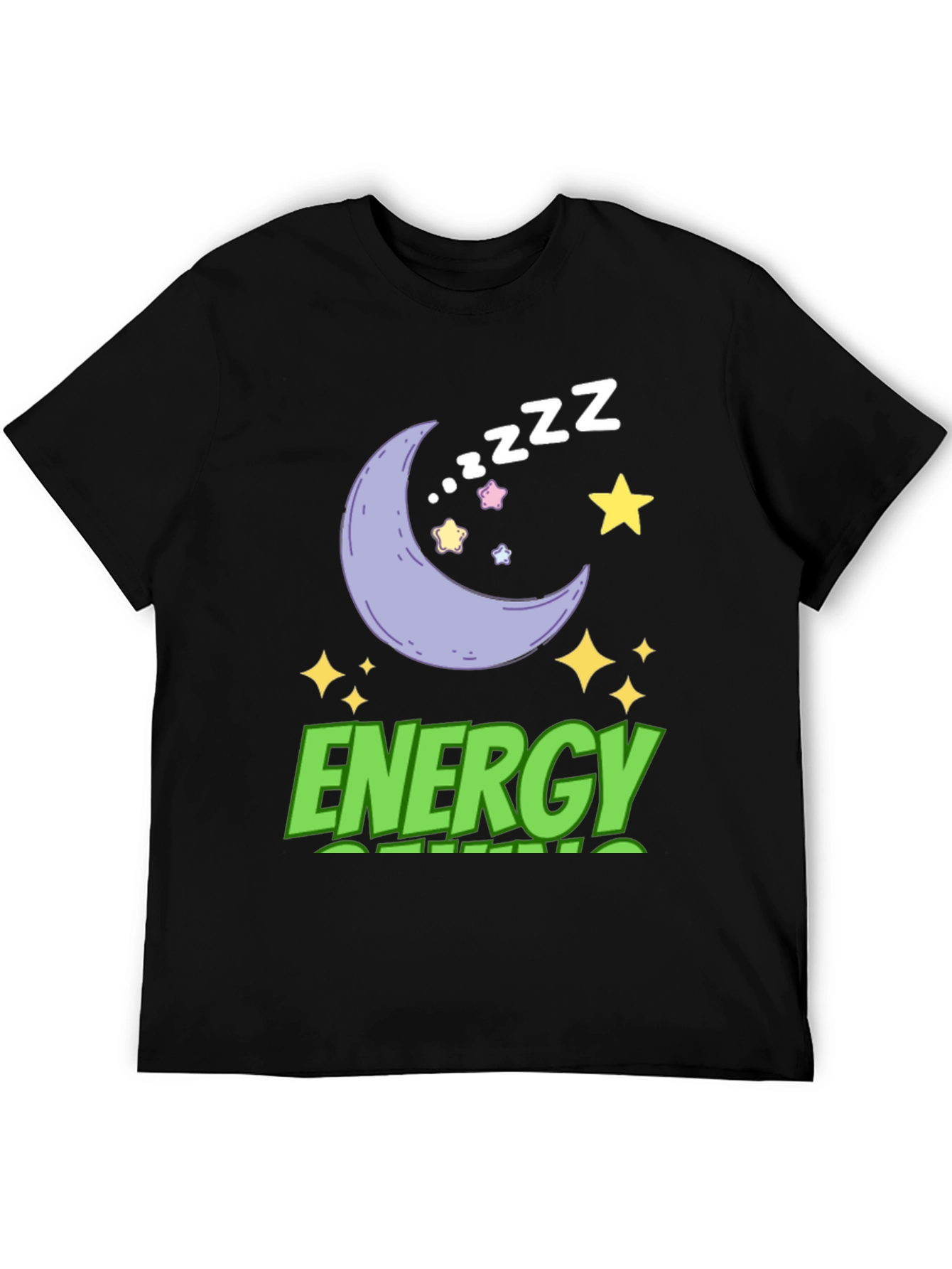 Energy Saving Mode T-Shirt - Moon & Stars Design