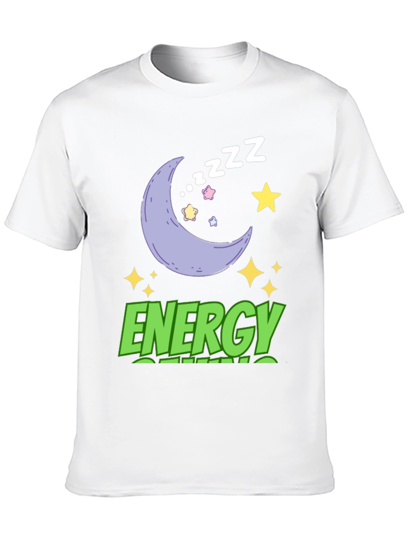 Energy Saving Mode T-Shirt - Moon & Stars Design