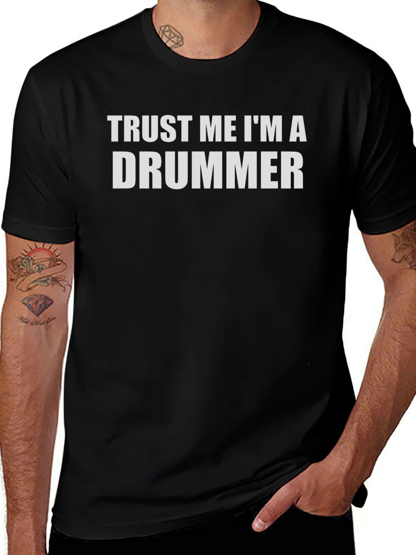 Trust Me Im A Drummer Black T-Shirt