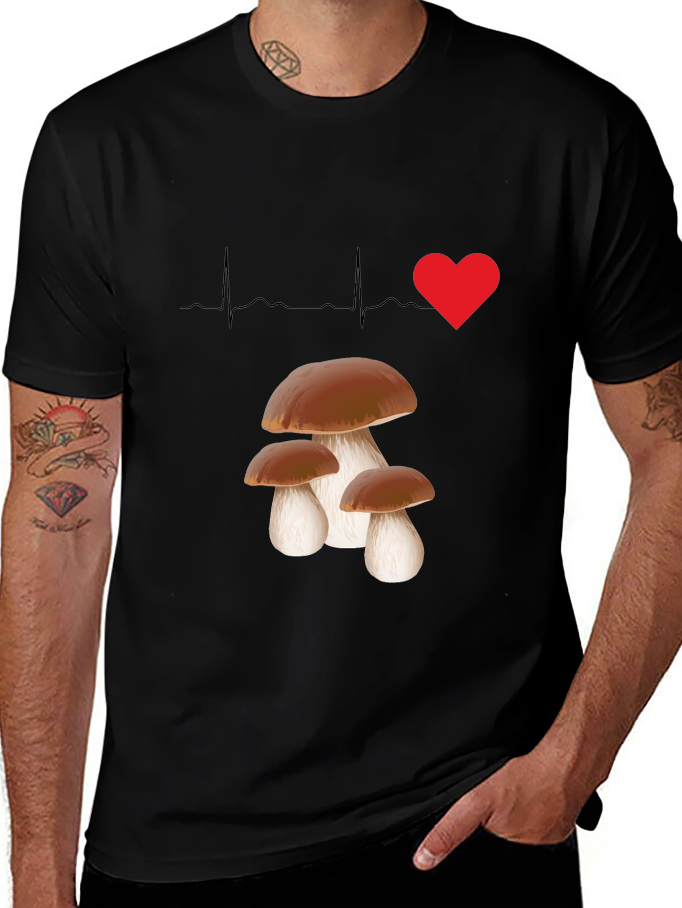 Mushroom Lover T-Shirt - Heartbeat Design