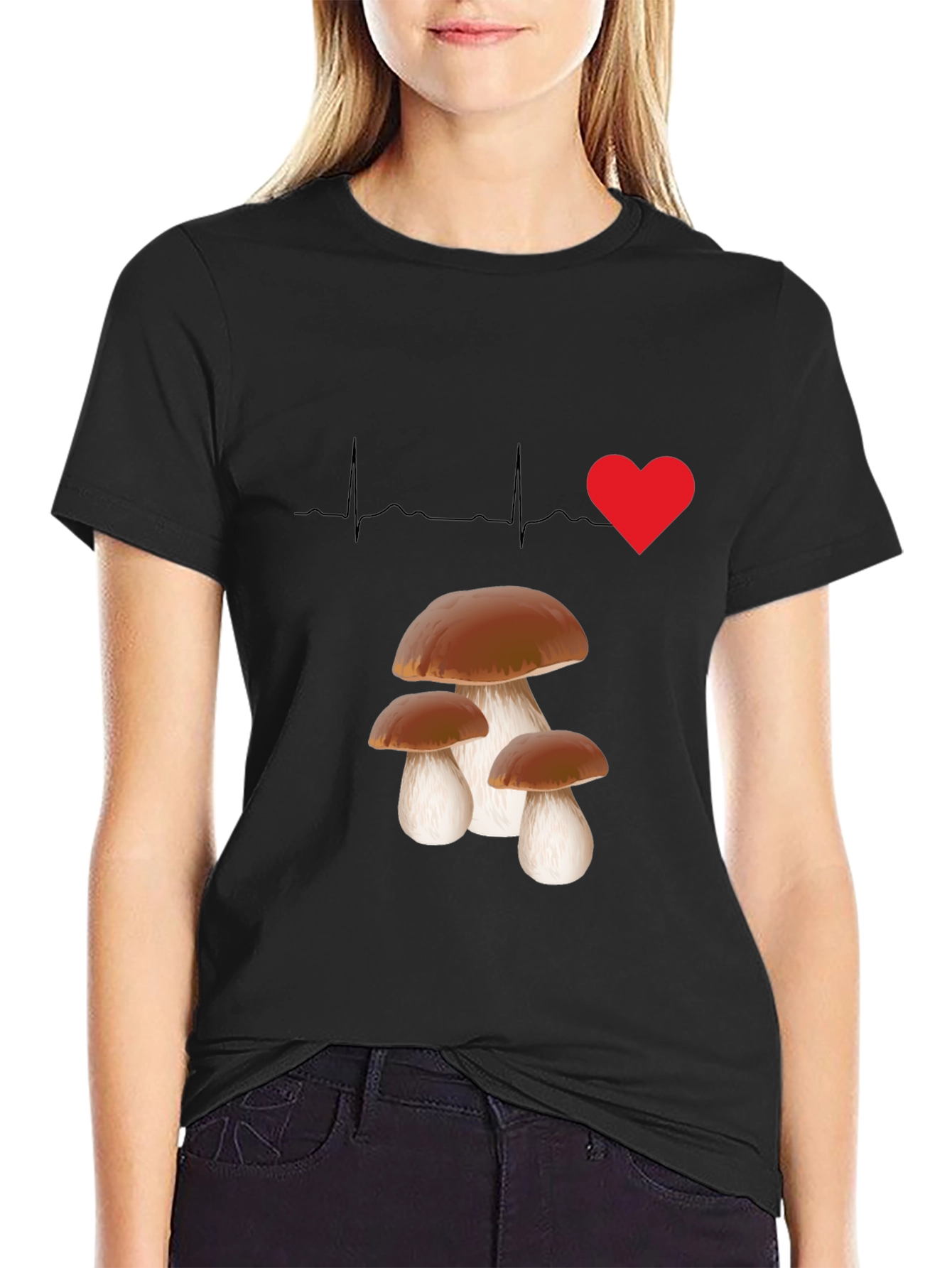 Mushroom Lover T-Shirt - Heartbeat Design