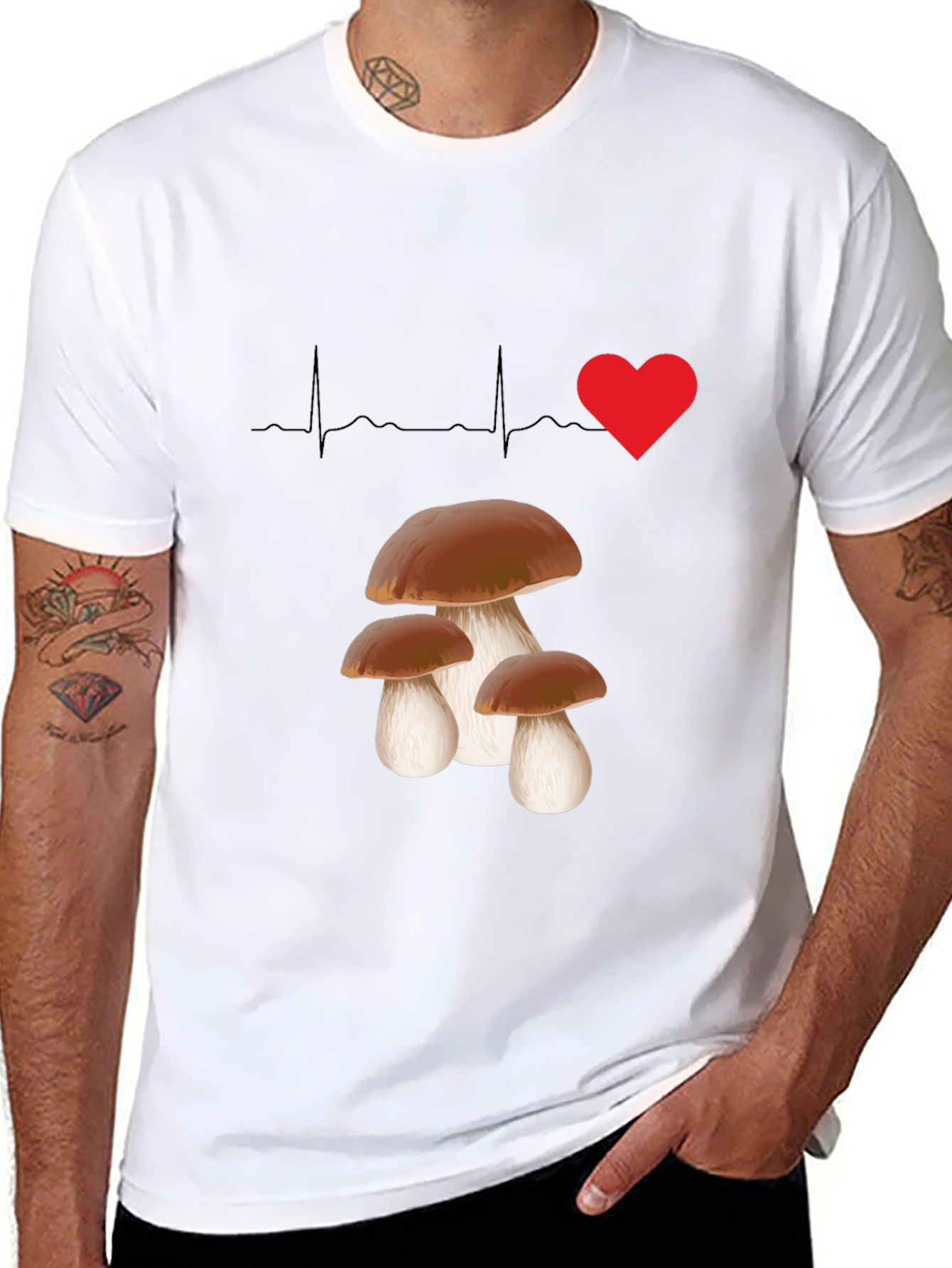 Mushroom Lover T-Shirt - Heartbeat Design