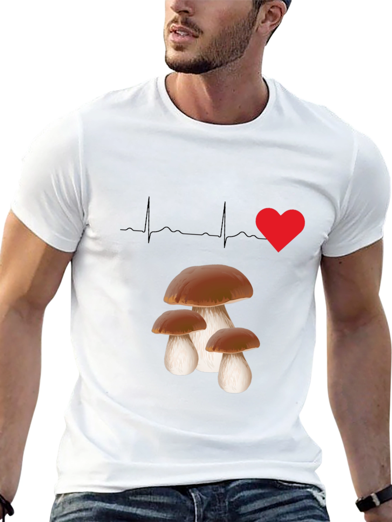 Mushroom Lover T-Shirt - Heartbeat Design