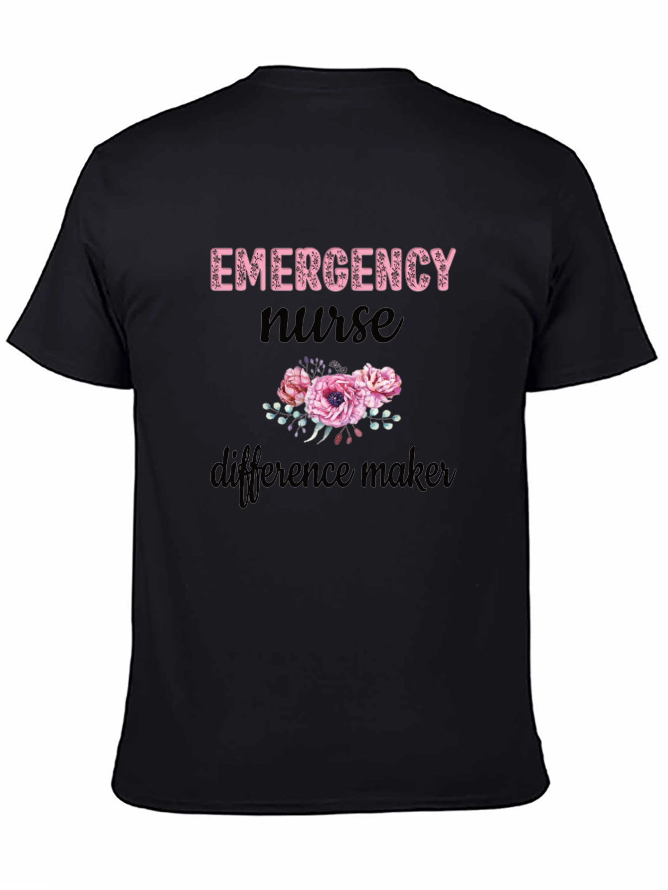 Emergency Nurse Difference Maker Black Tee