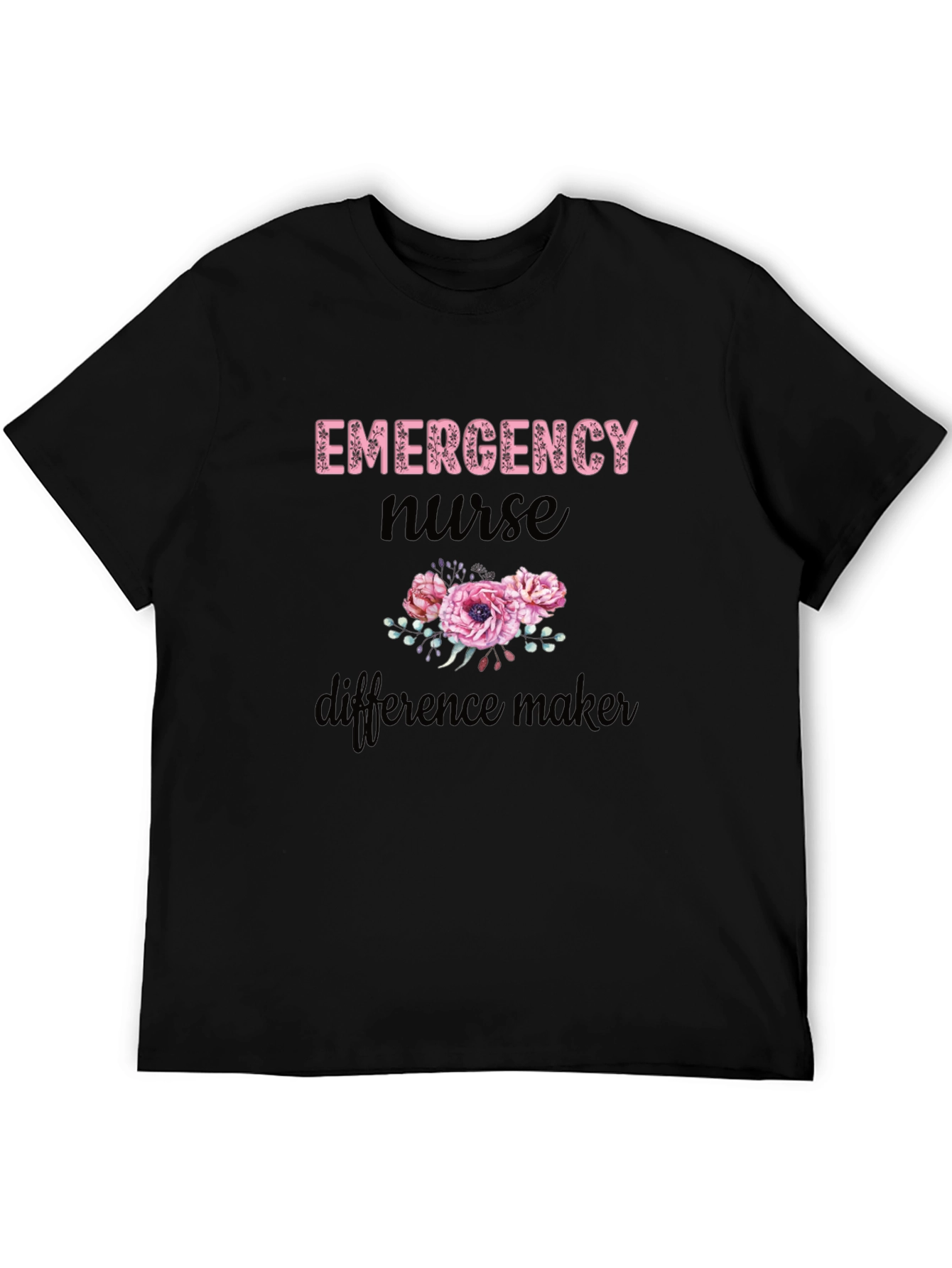 Emergency Nurse Difference Maker Black Tee