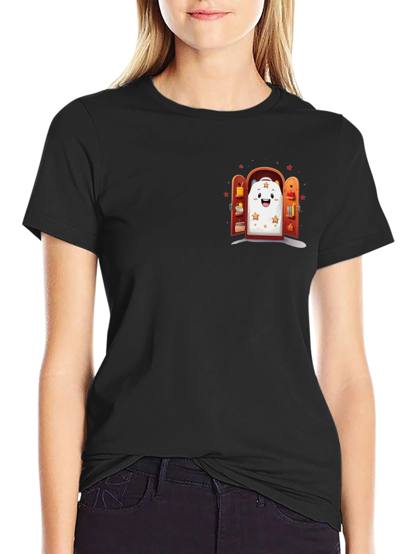 Whimsical Wardrobe Graphic Tee - Comfy Black T-Shirt