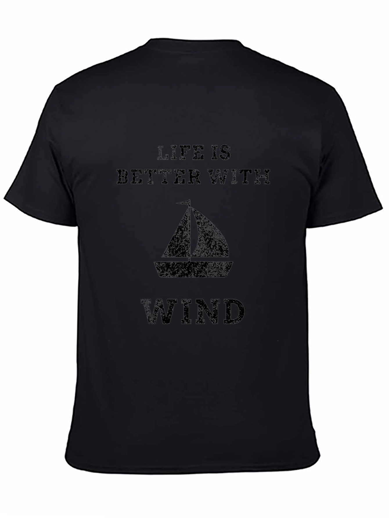 Life is Better with Wind Black T-Shirt
