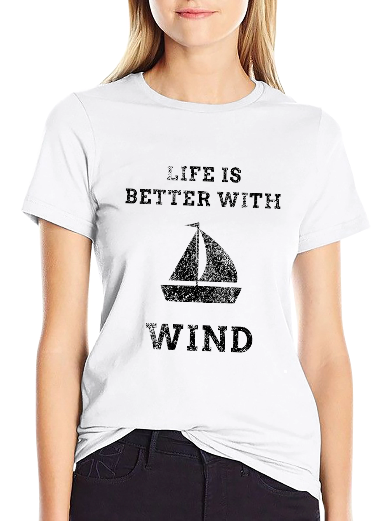 Life is Better with Wind Black T-Shirt