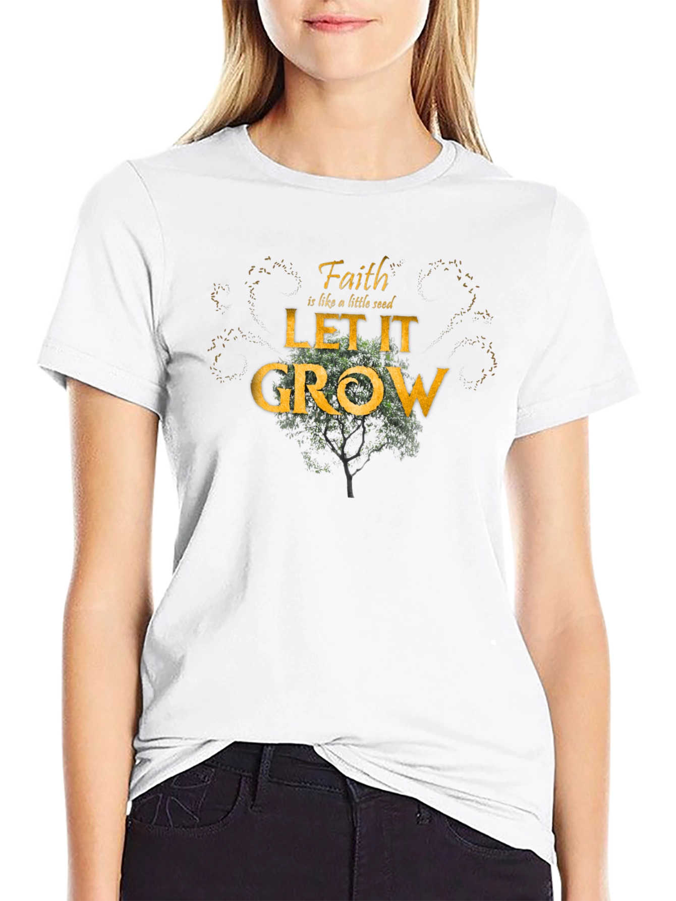 Faith Like A Seed Let It Grow Black T-Shirt