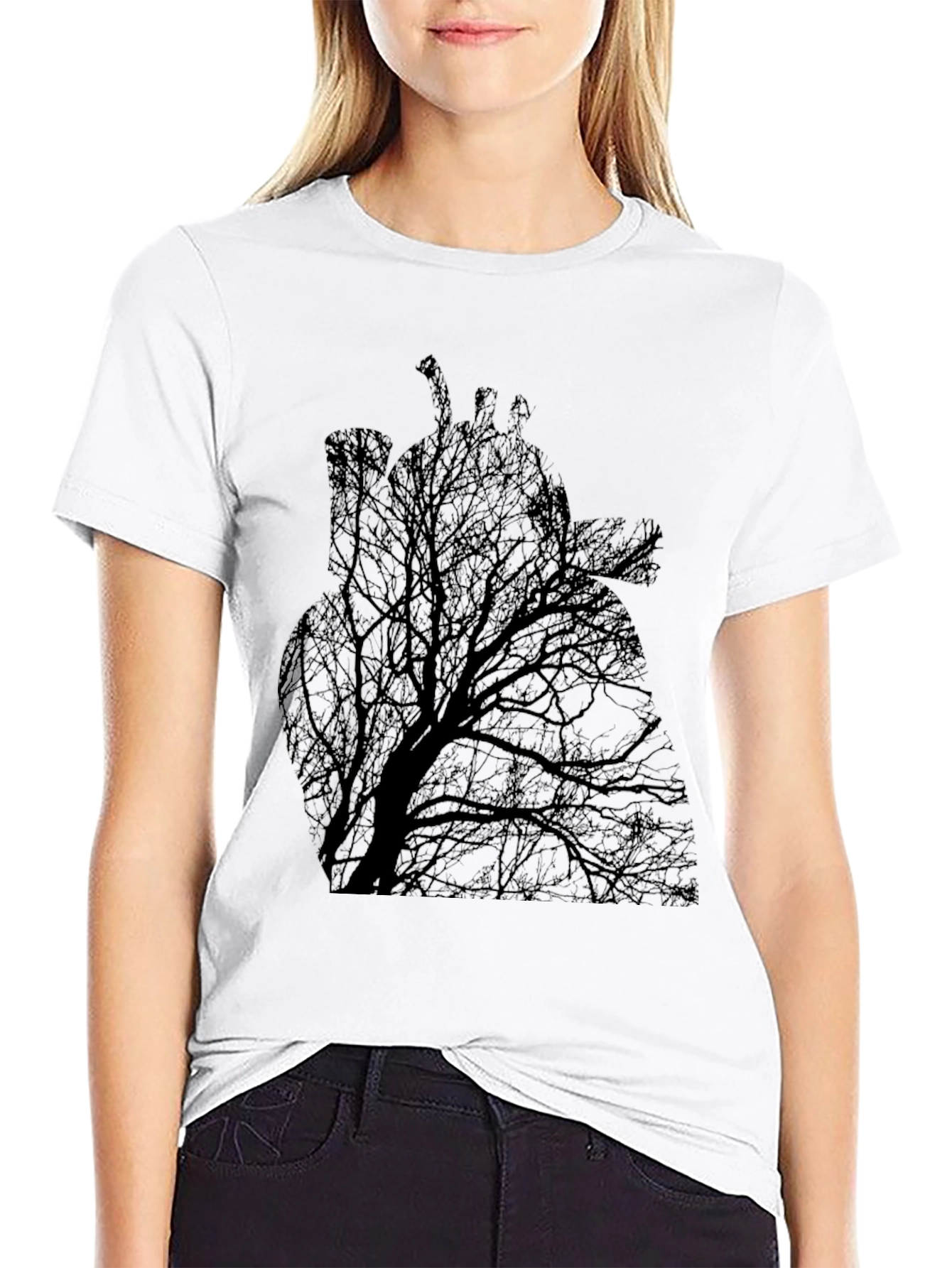 Tree Heart Graphic Tee - Black
