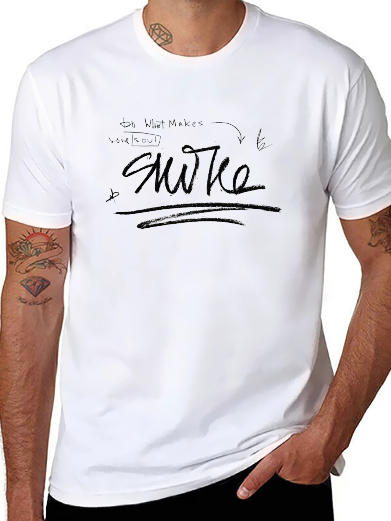 Abstract Sketch Graphic Black T-Shirt