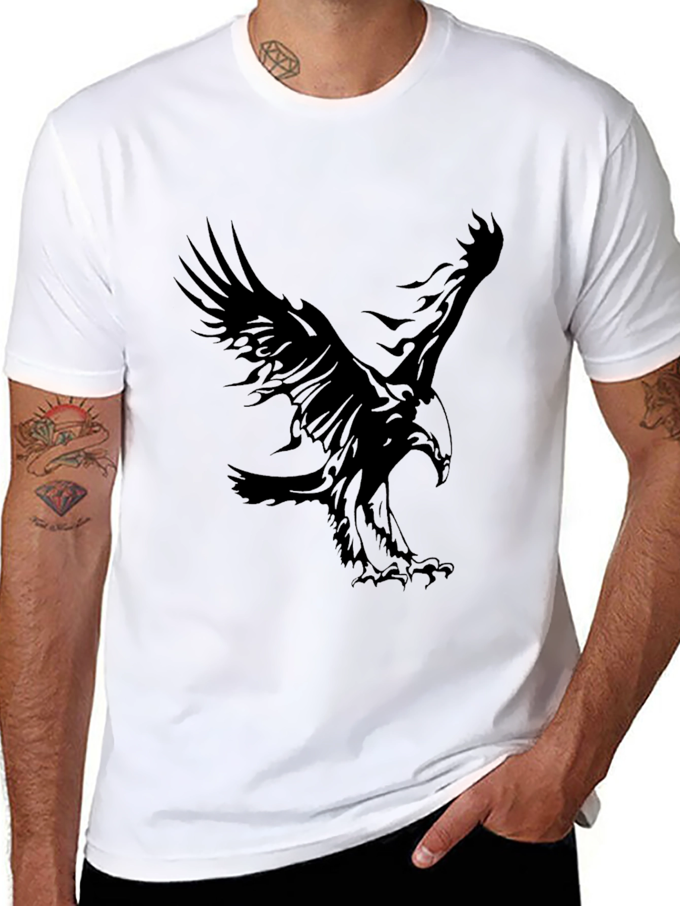 Mens Black Eagle Graphic Tee