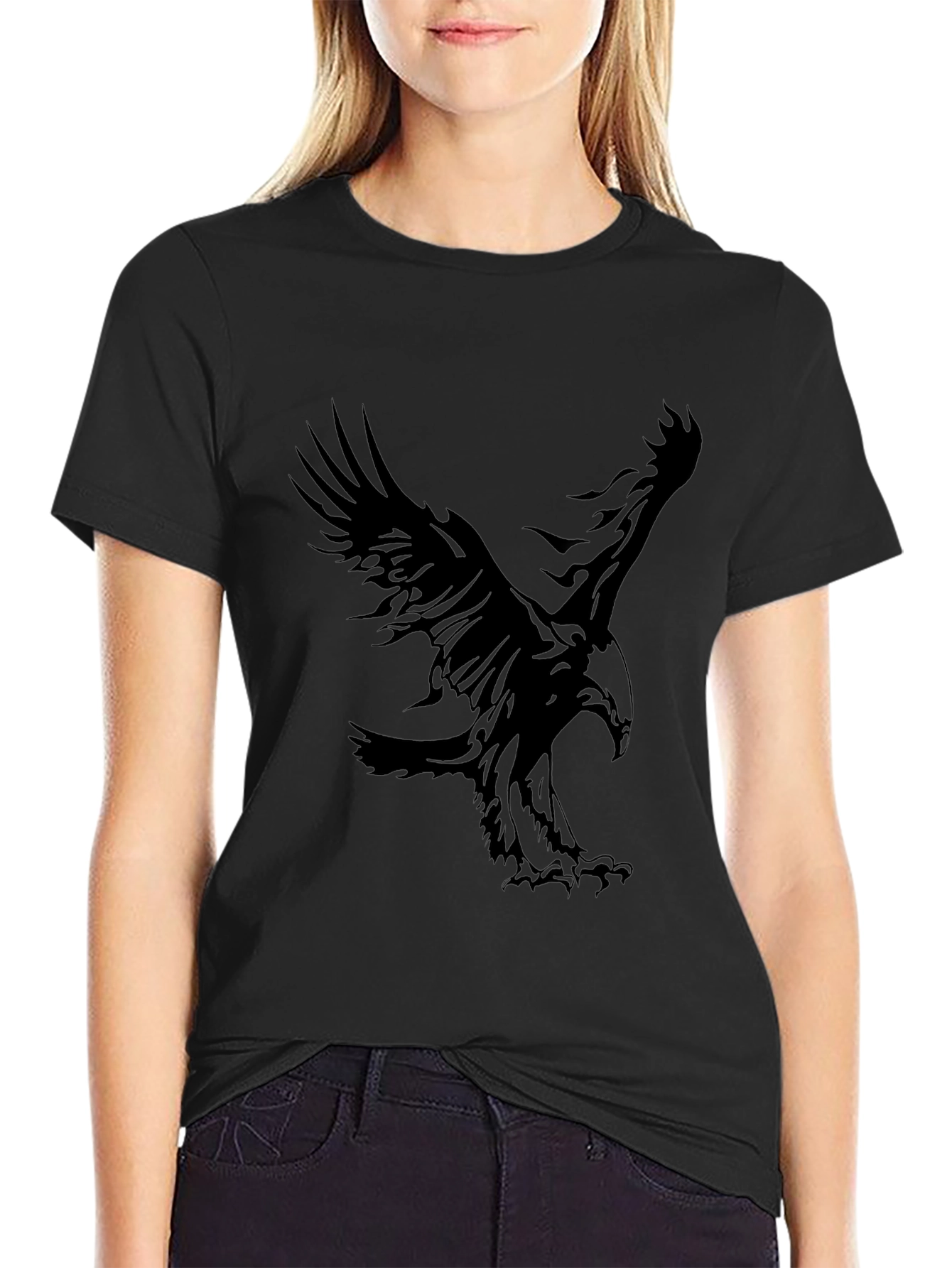 Mens Black Eagle Graphic Tee