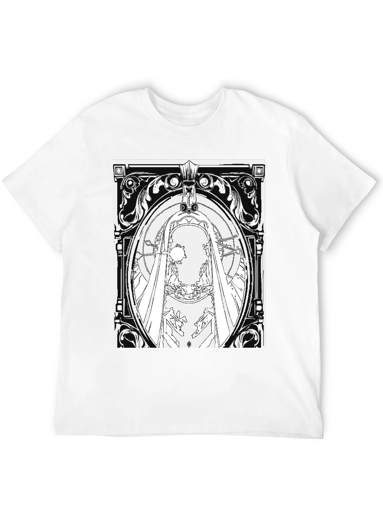 Black T-Shirt with Ornate Graphic