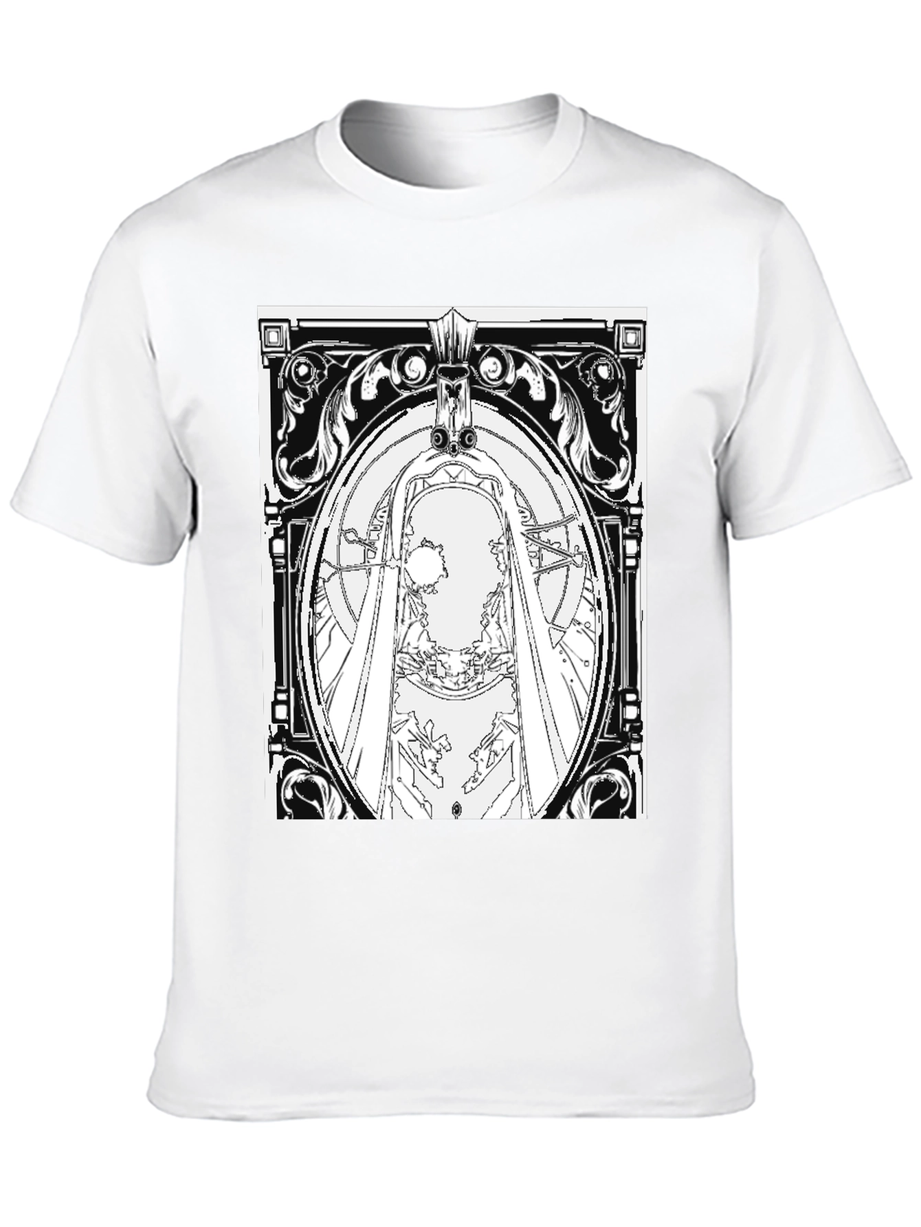 Black T-Shirt with Ornate Graphic