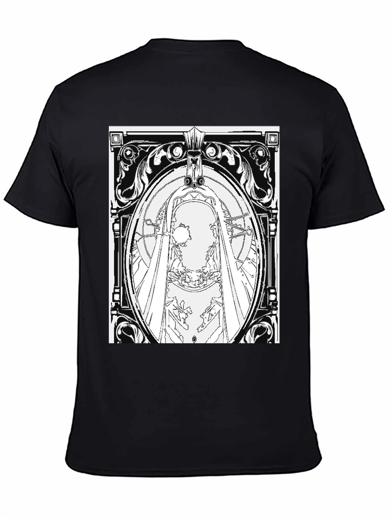 Black T-Shirt with Ornate Graphic