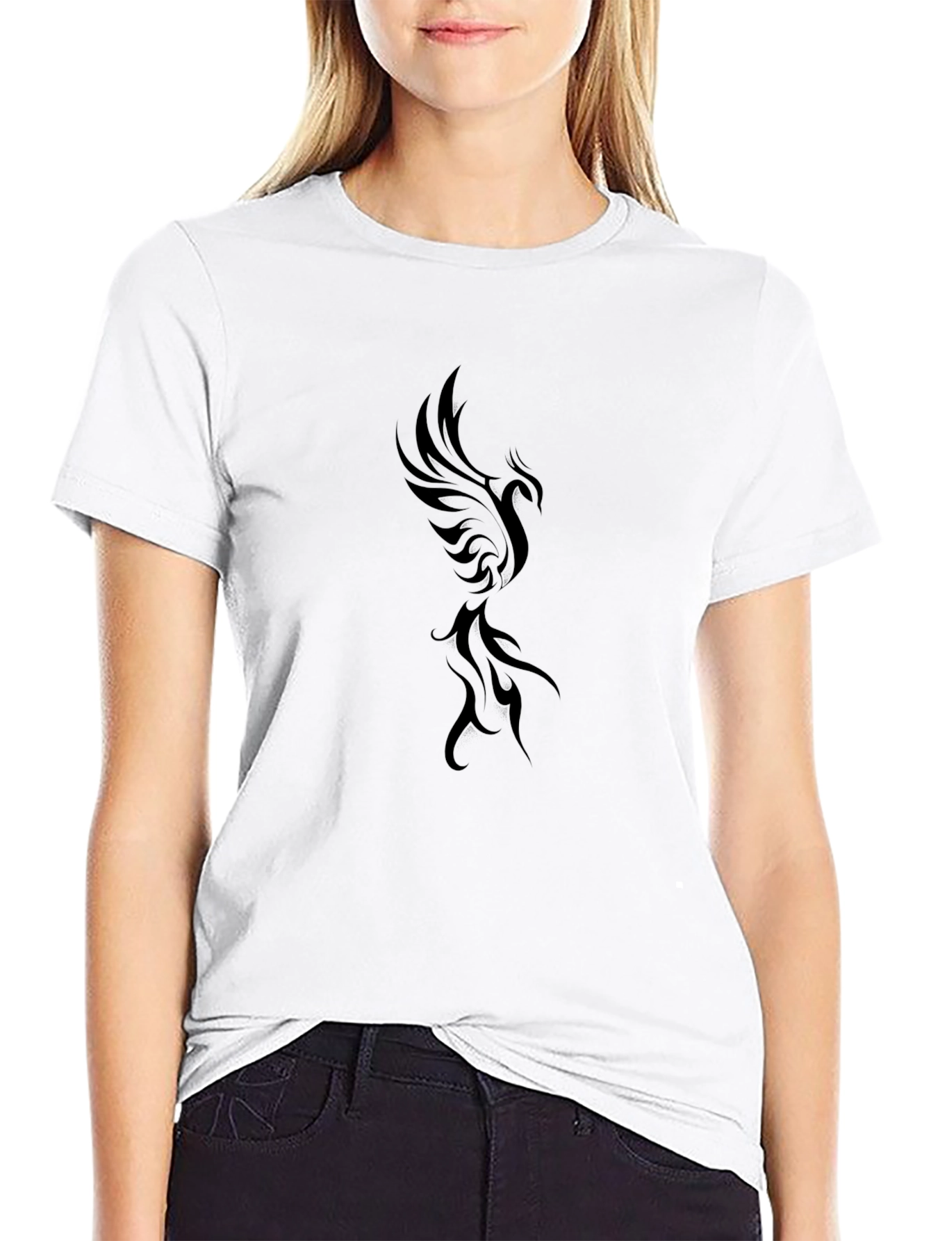 Phoenix Graphic Tee - Stylish Black Cotton T-Shirt