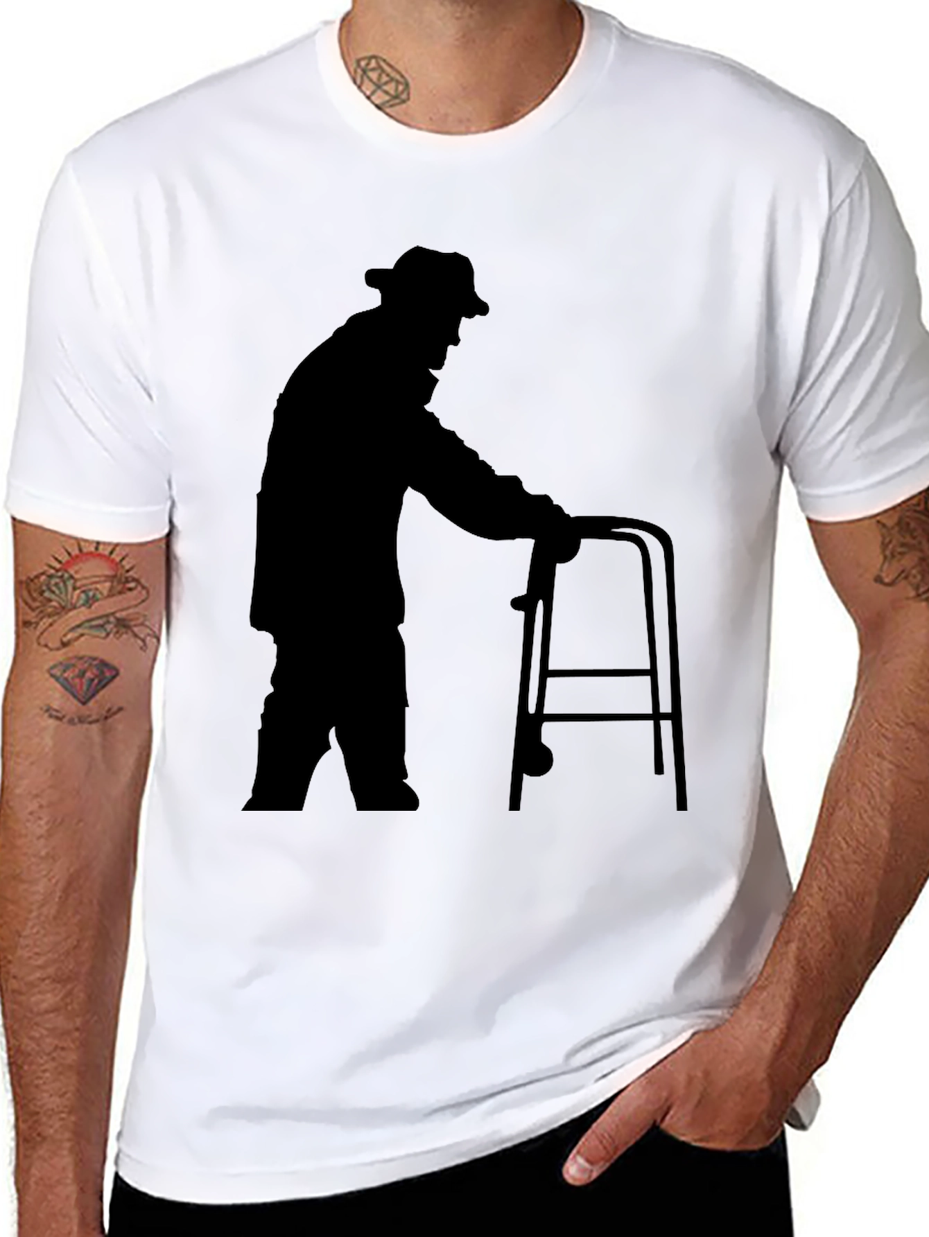 Silhouette Senior Walker Black T-Shirt