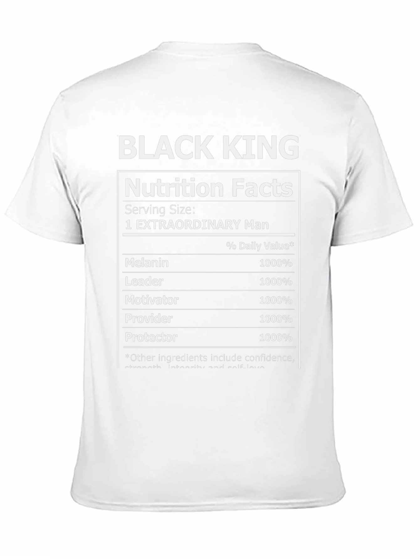Black King Nutrition Facts T-Shirt
