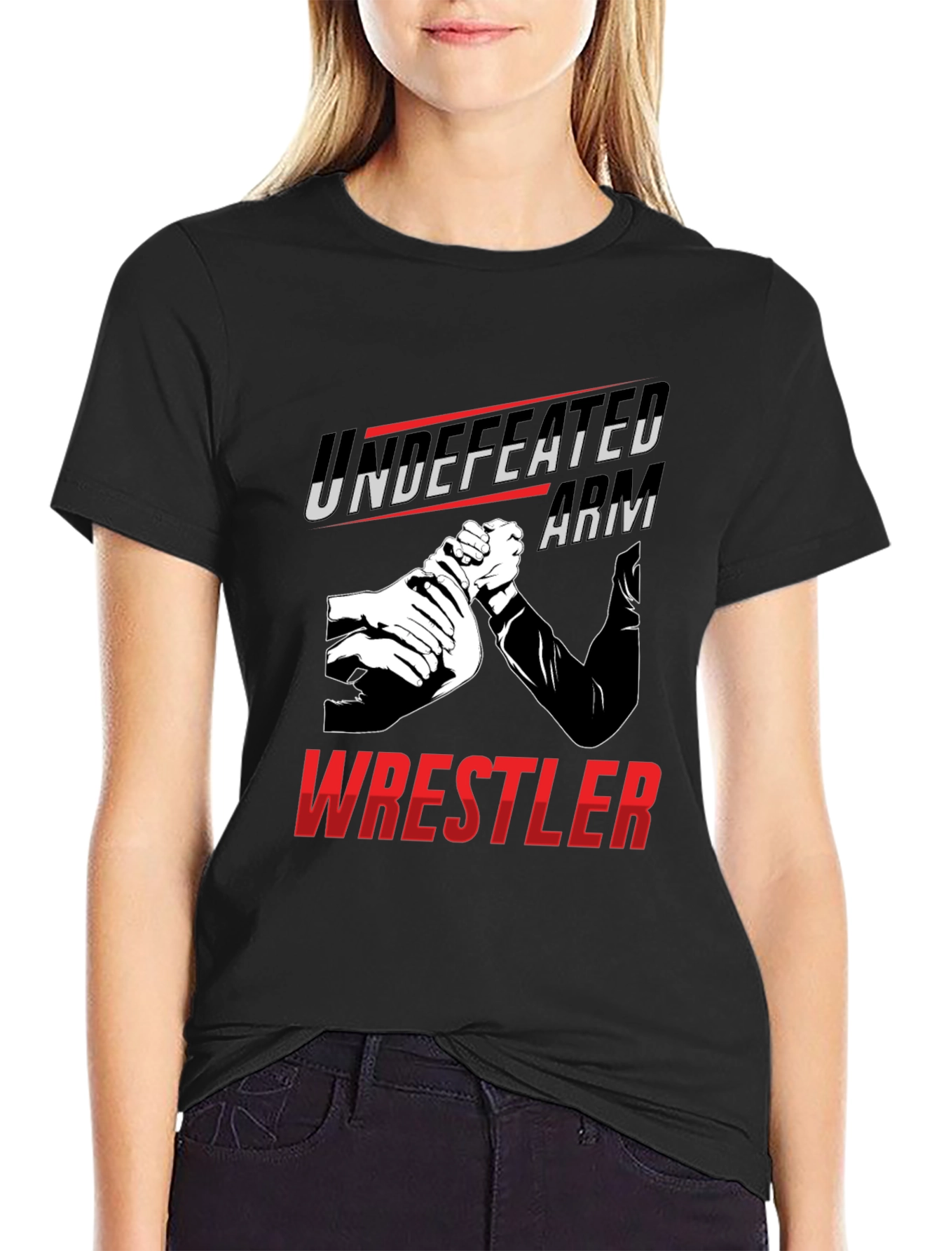 Undefeated Arm Wrestler Graphic Tee - Black