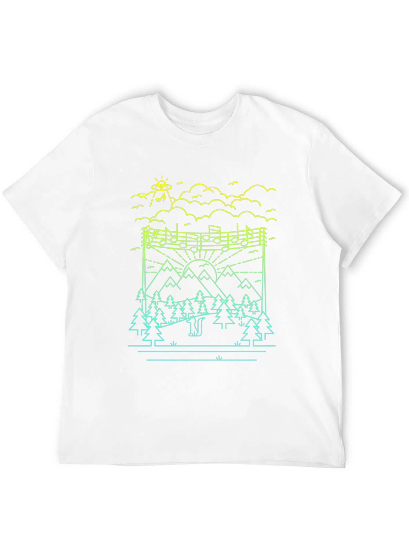 Nature Alien Abduction Music T-Shirt