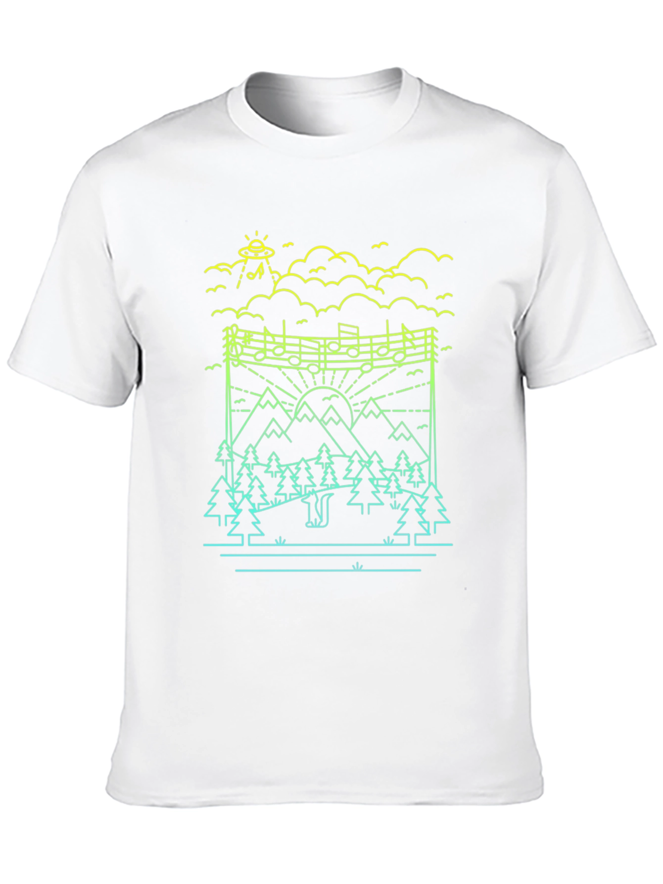 Nature Alien Abduction Music T-Shirt