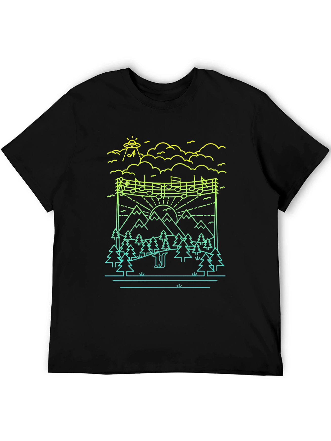Nature Alien Abduction Music T-Shirt
