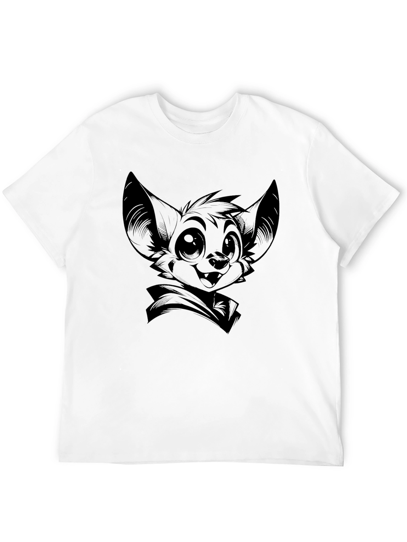 Bat Character Graphic Print Black T-Shirt