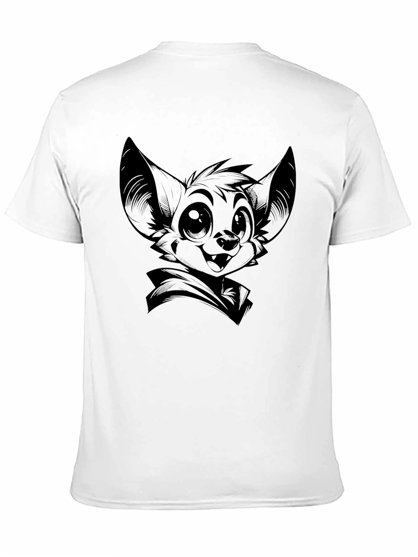 Bat Character Graphic Print Black T-Shirt