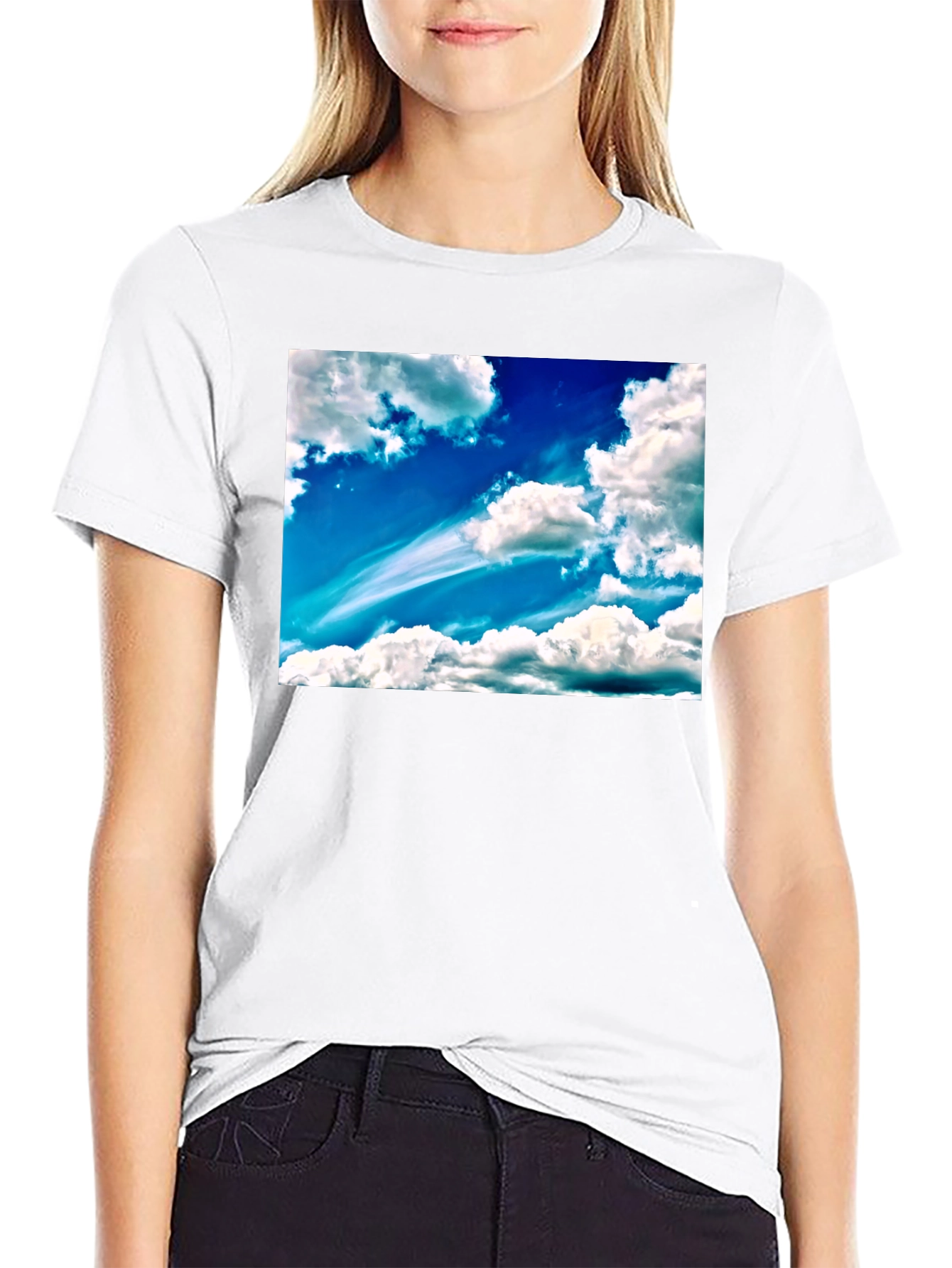 Sky Cloudscape Graphic Tee - Cotton Blend T-Shirt