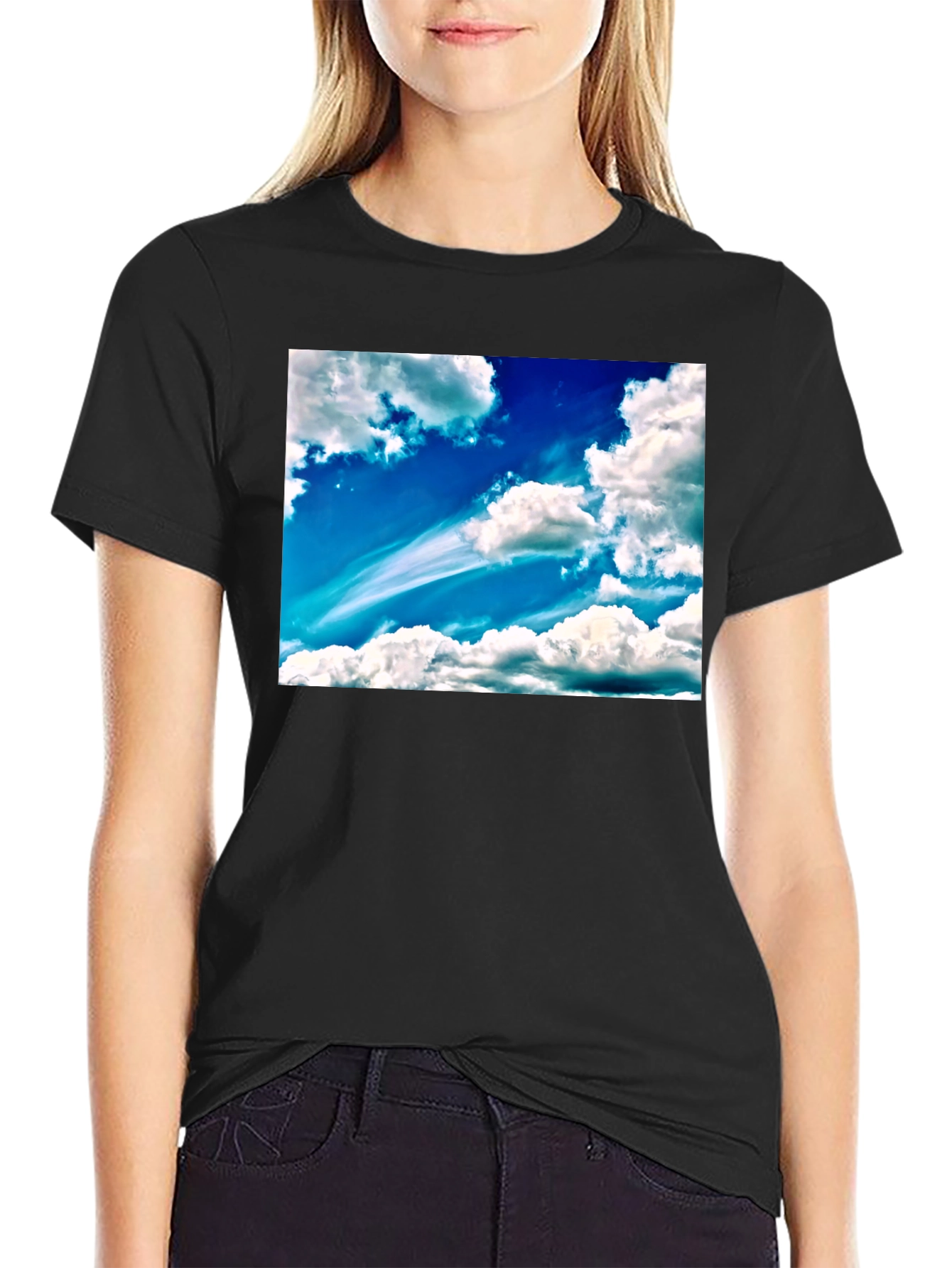 Sky Cloudscape Graphic Tee - Cotton Blend T-Shirt
