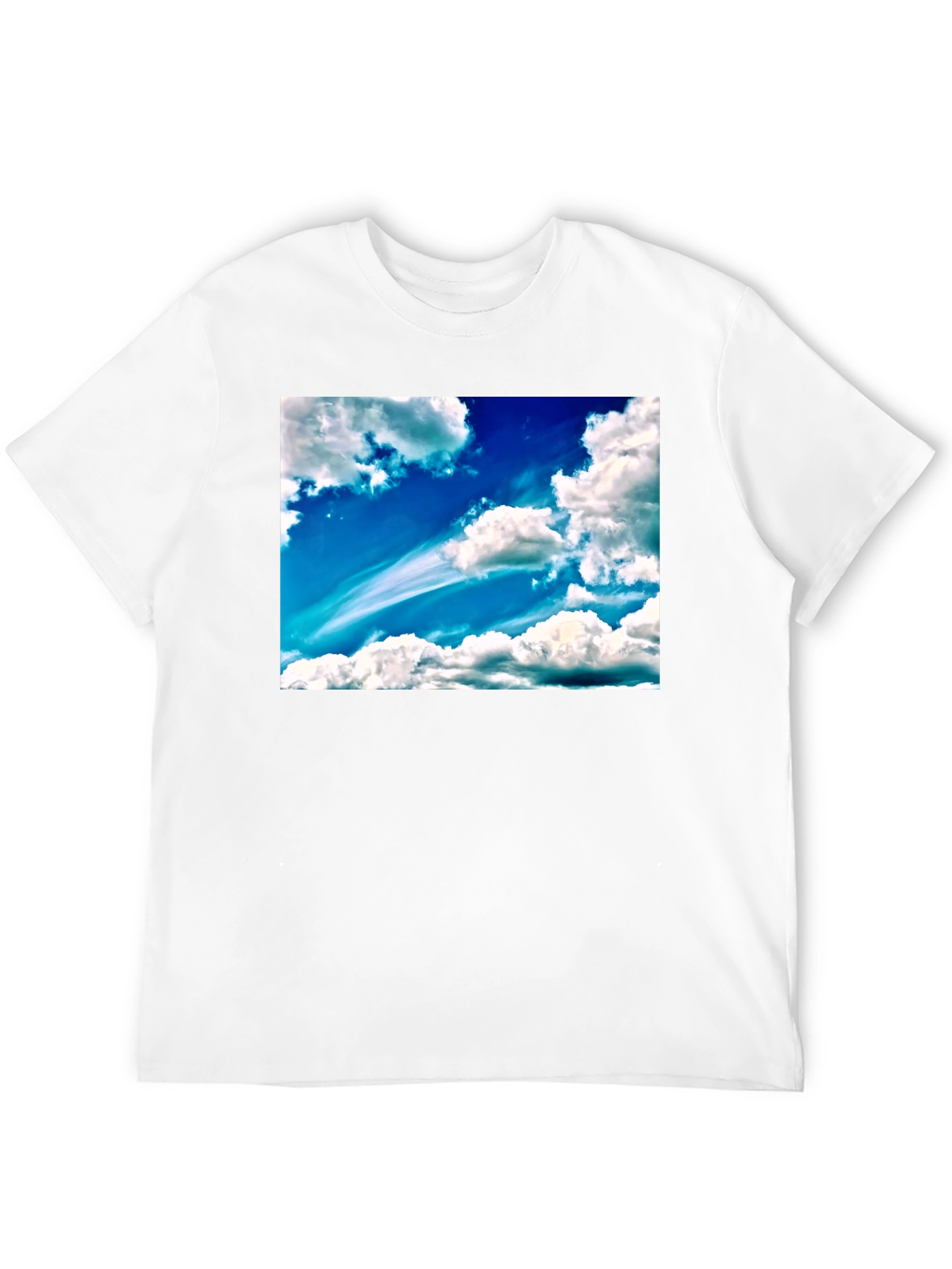 Sky Cloudscape Graphic Tee - Cotton Blend T-Shirt