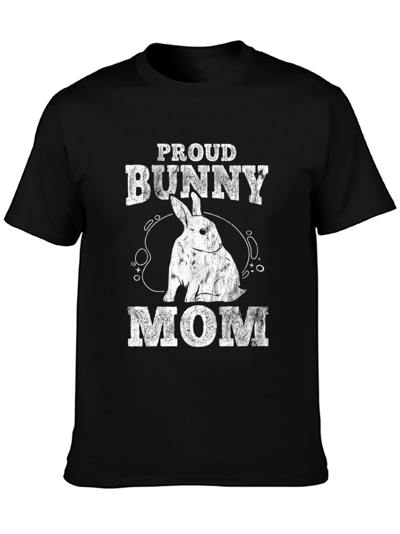 Proud Bunny Mom T-Shirt - Black Cotton Tee