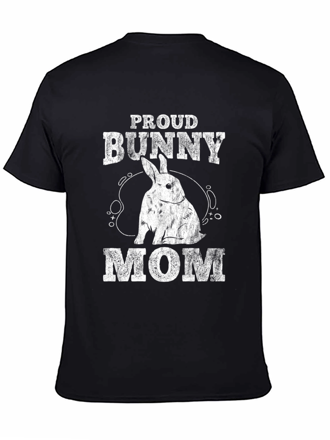 Proud Bunny Mom T-Shirt - Black Cotton Tee