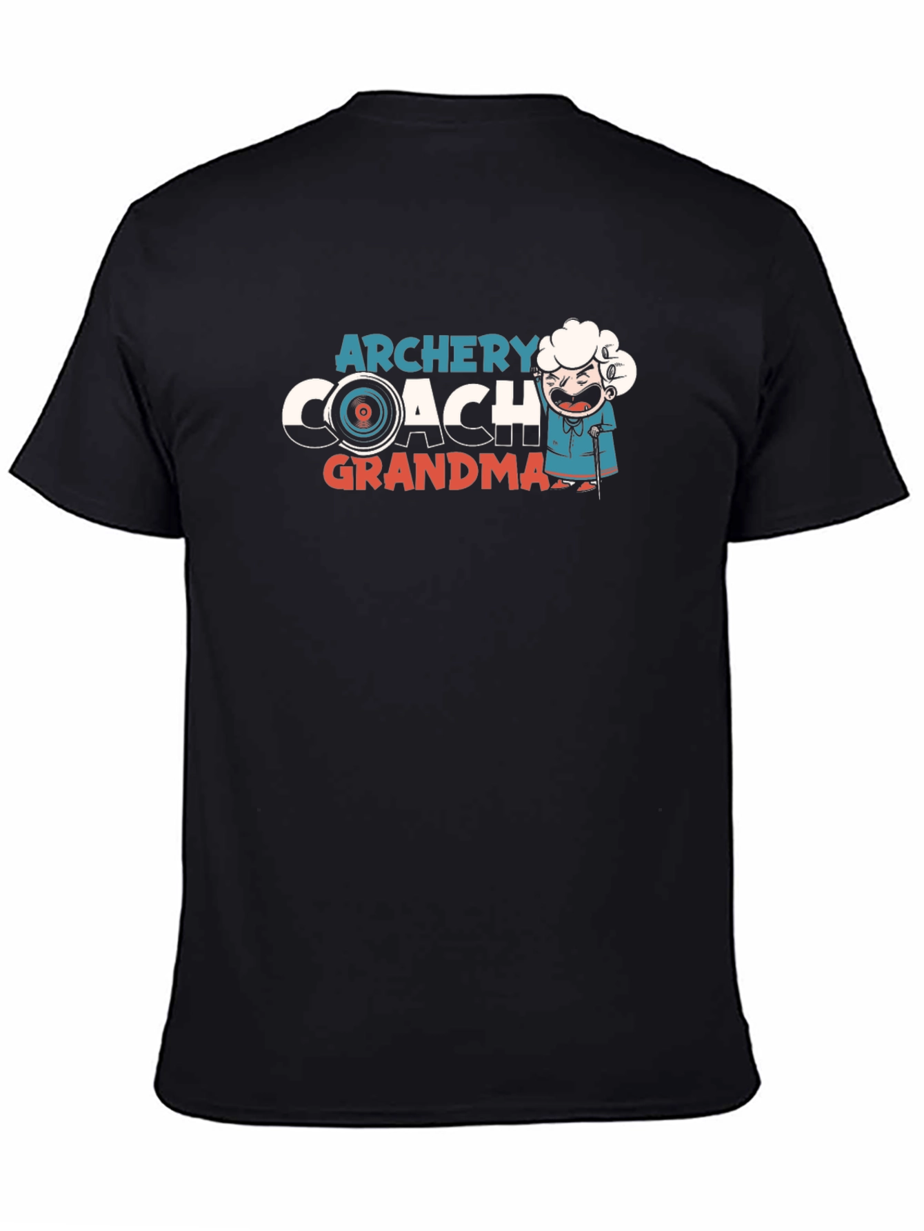 Archery Coach Grandma Black Graphic Tee