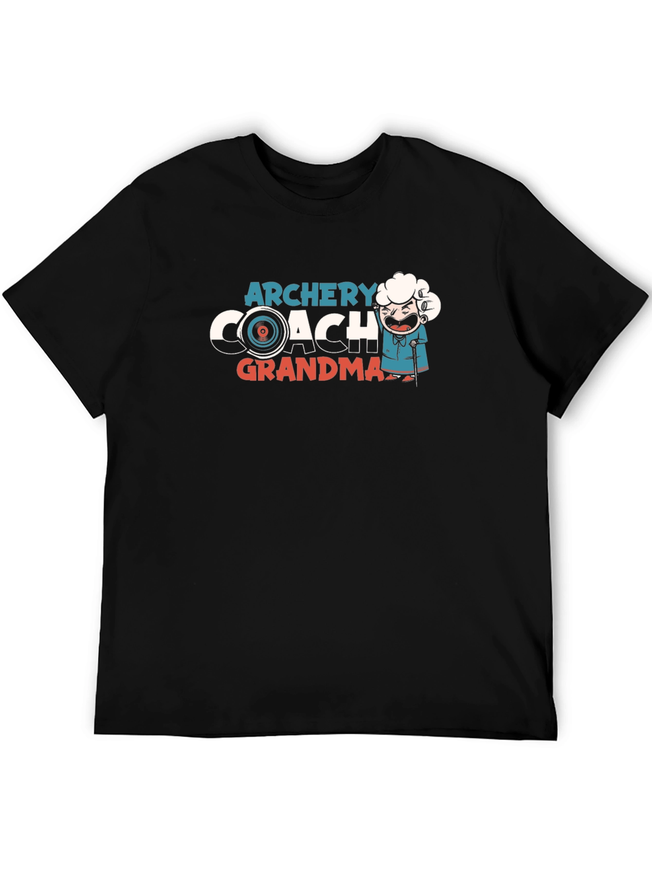 Archery Coach Grandma Black Graphic Tee