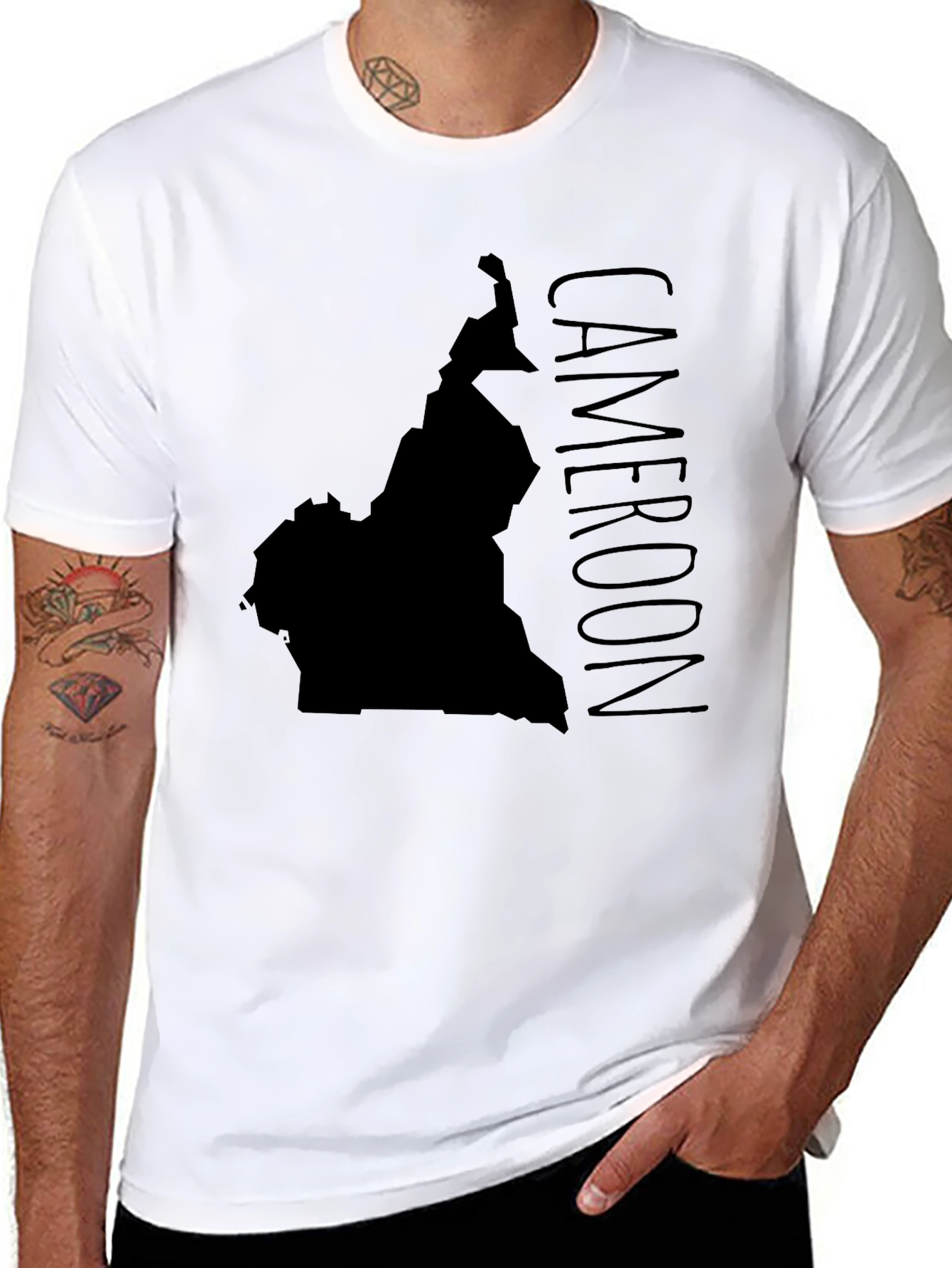 Cameroon Map T-Shirt - Black Graphic Tee