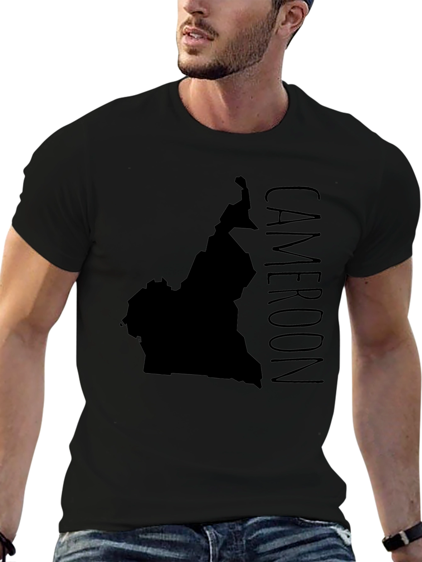 Cameroon Map T-Shirt - Black Graphic Tee